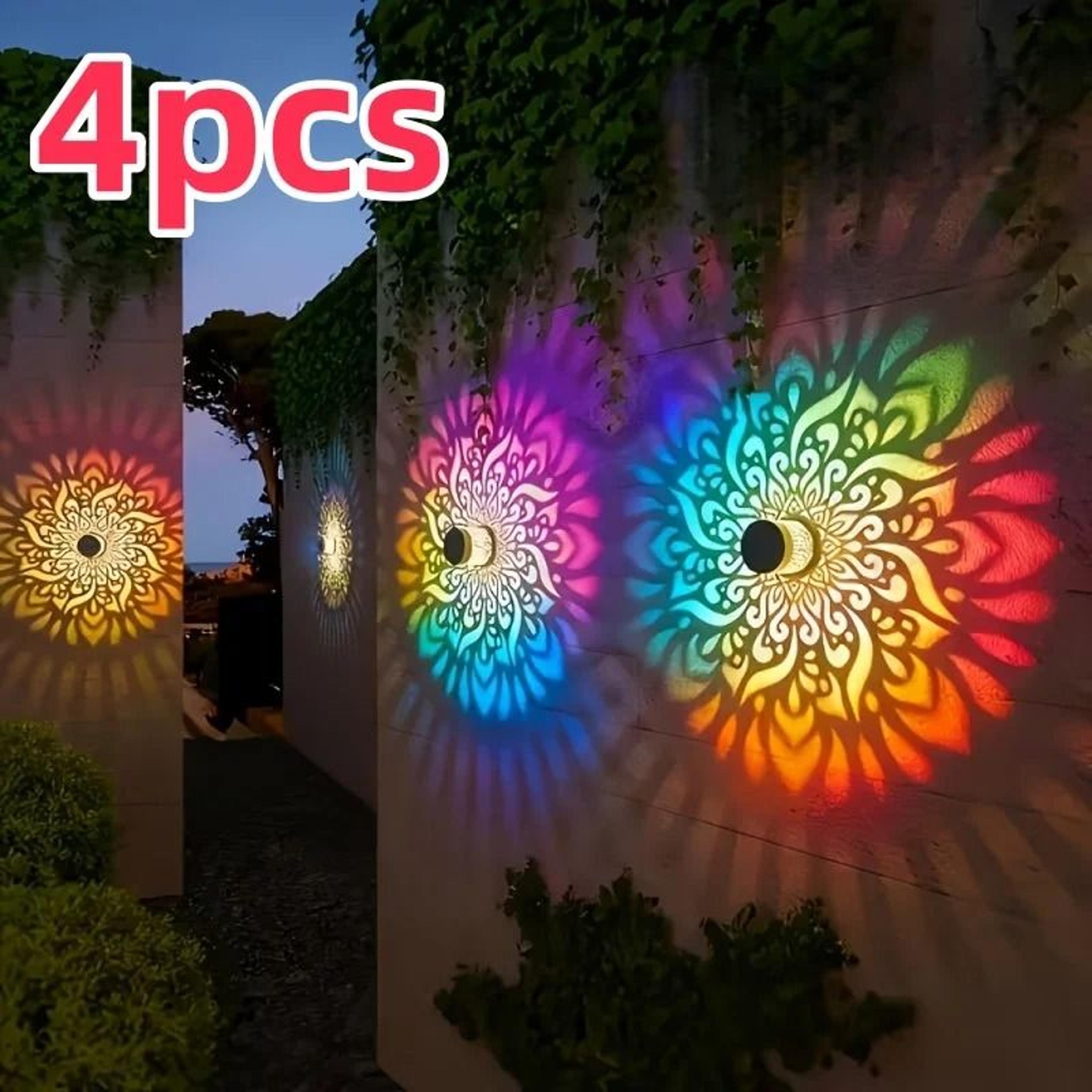 solar datura flower wall lights 7 color changing outdoor garden courtyard decor