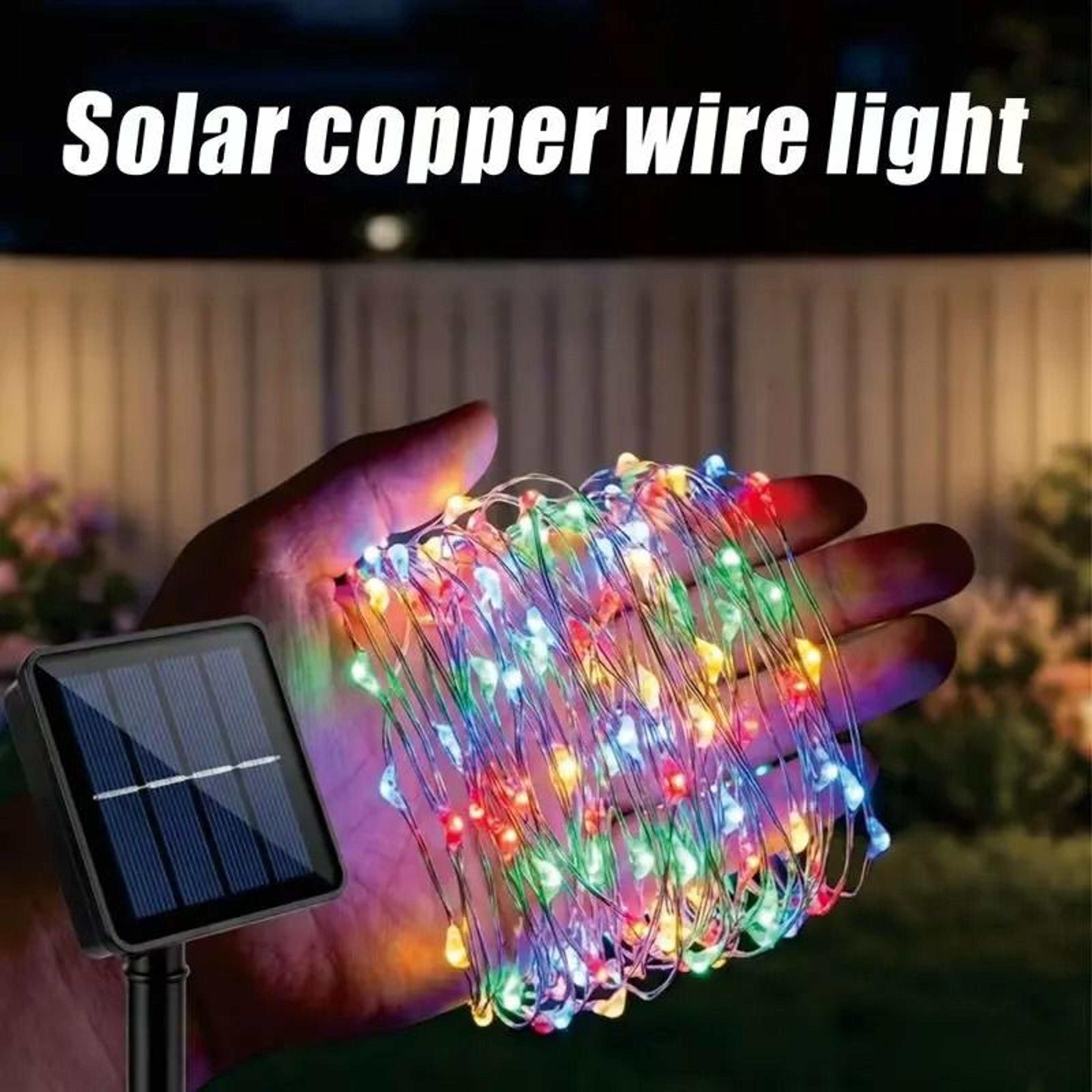 solar outdoor fairy string lights 8 modes ip65 waterproof ground stake garden decor