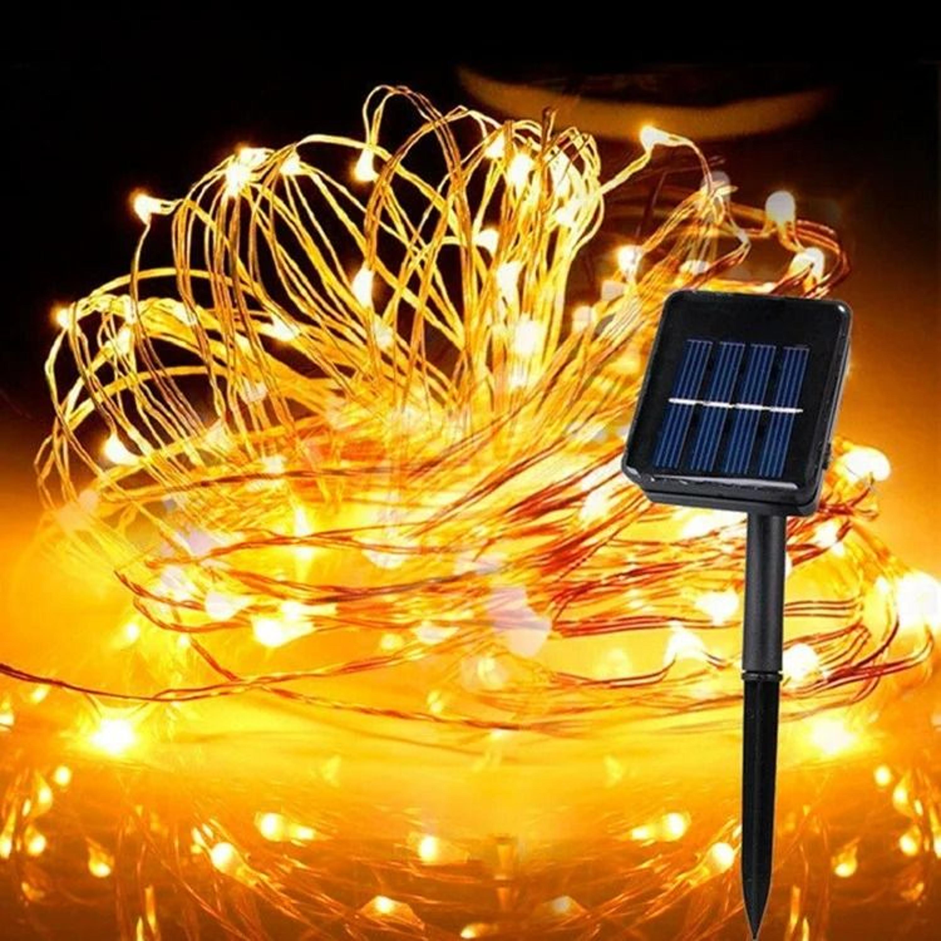 solar outdoor copper wire fairy string lights waterproof led garden garland