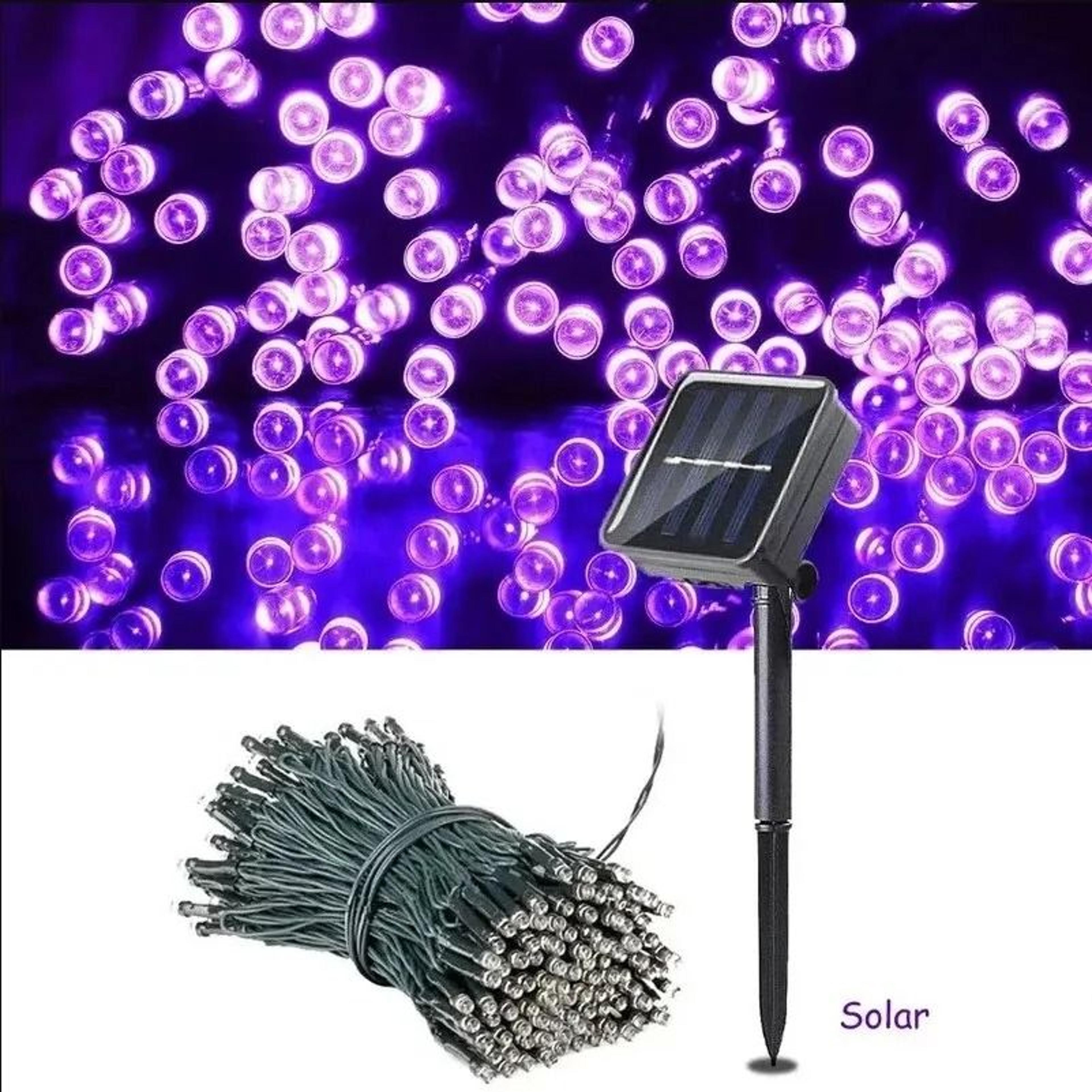 solar outdoor 8-color led strip string lights waterproof garden & christmas decor