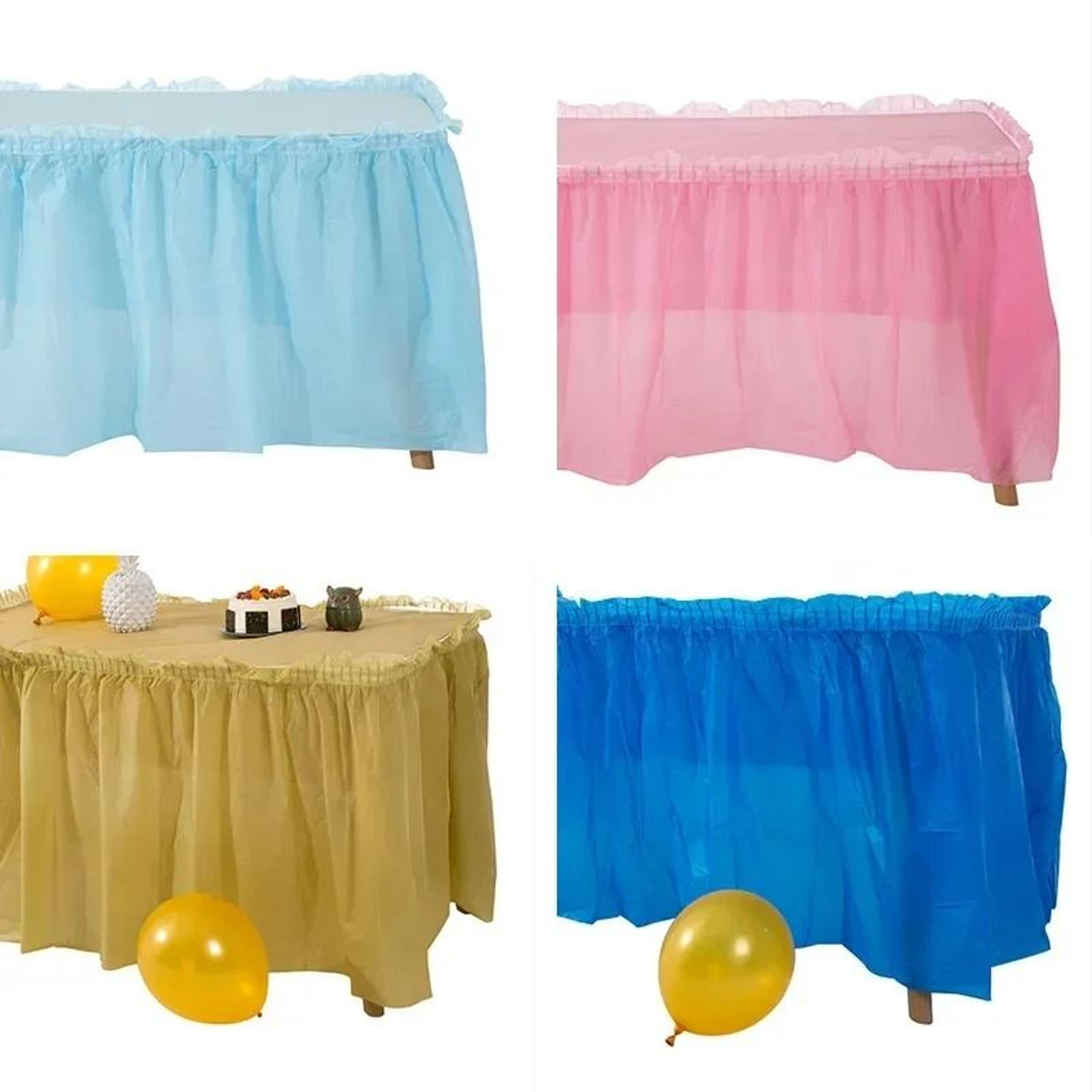 disposable plastic table skirt 75x430cm waterproof party table cover skirting