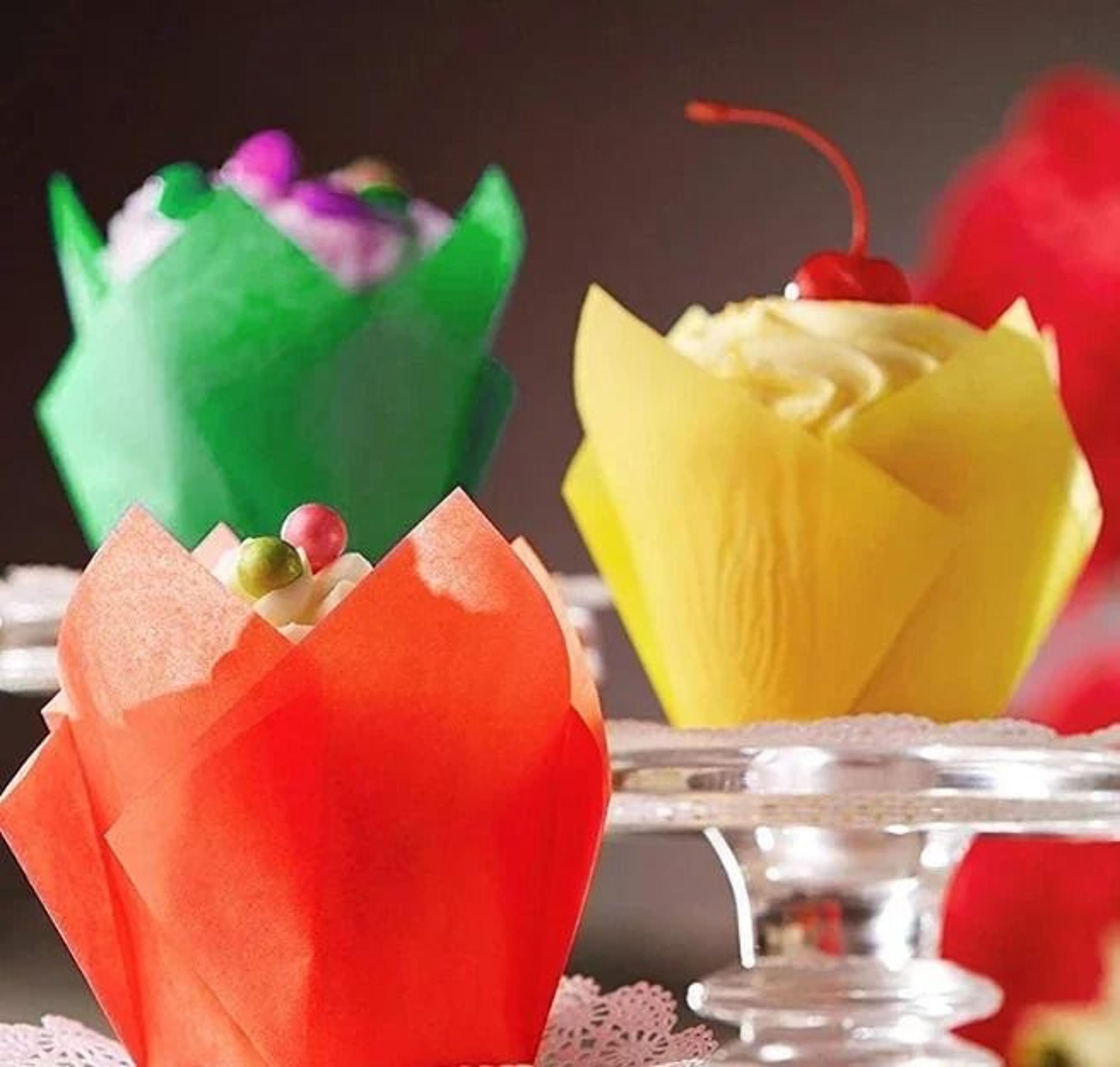 100-piece tulip muffin paper baking cups greaseproof cupcake liners wrap cases