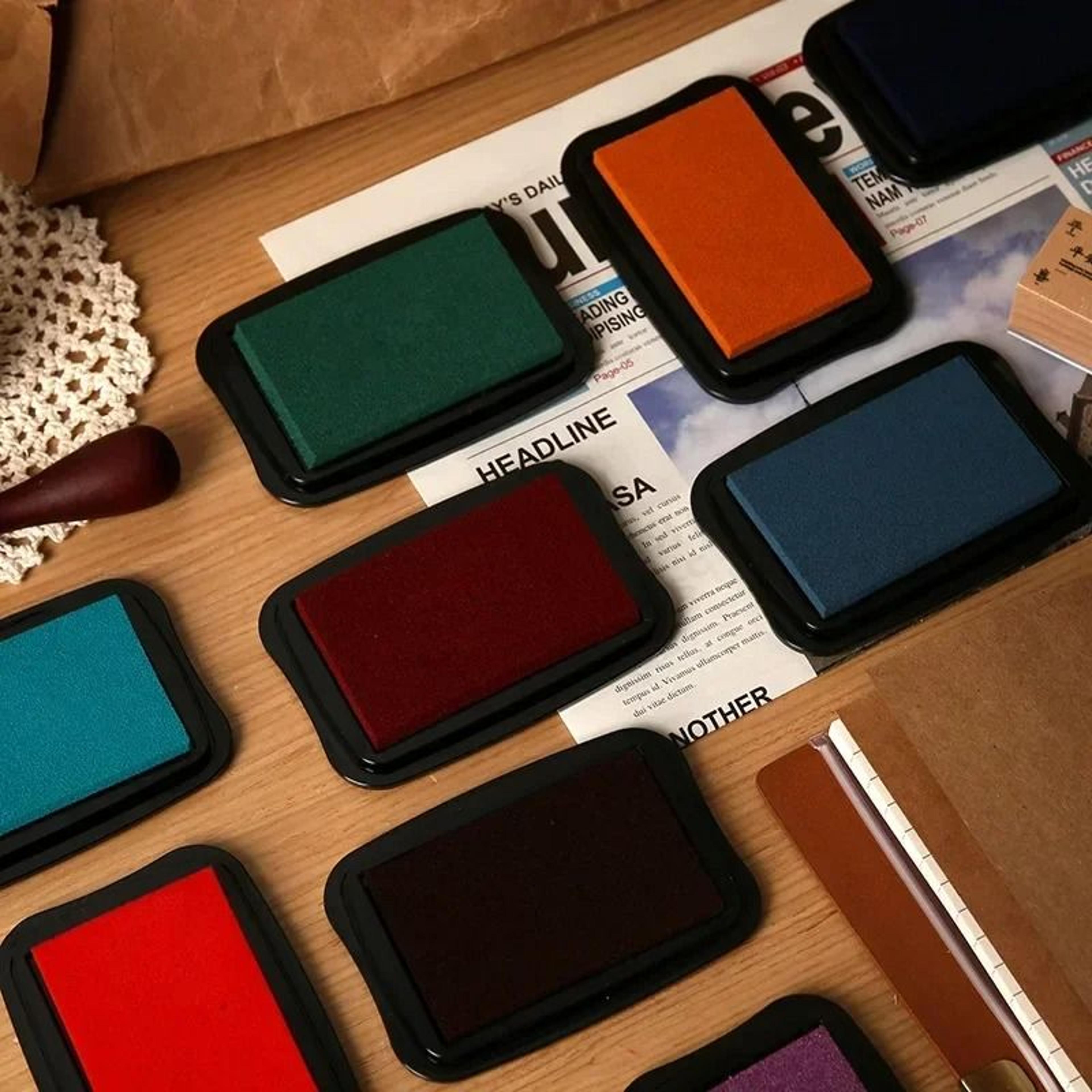 12 colors large size vintage craft inkpad for rubber stamps & scrapbooking