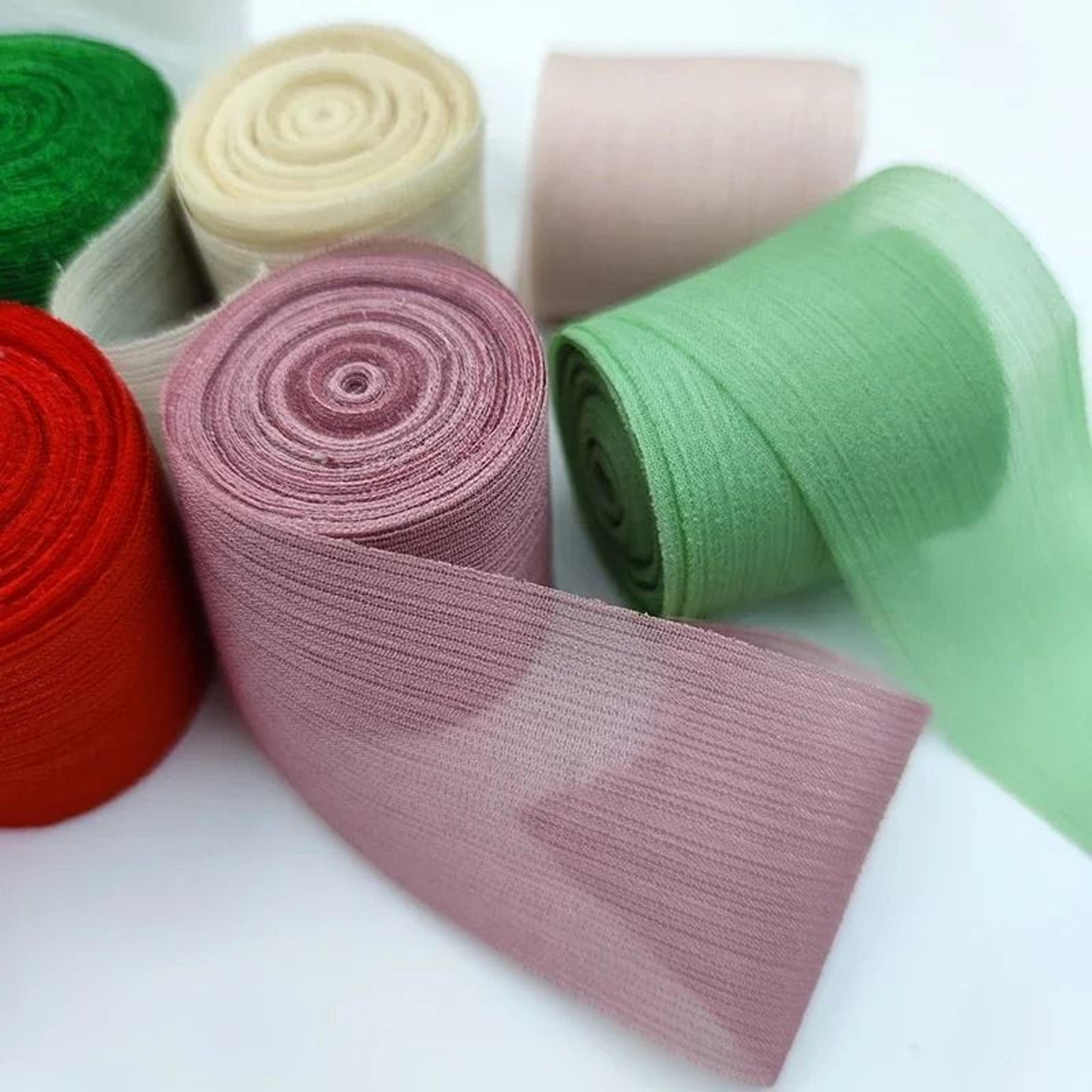 silver sparkling yarn ribbon chiffon wrinkle mesh gift packaging flower decor (5 meters)