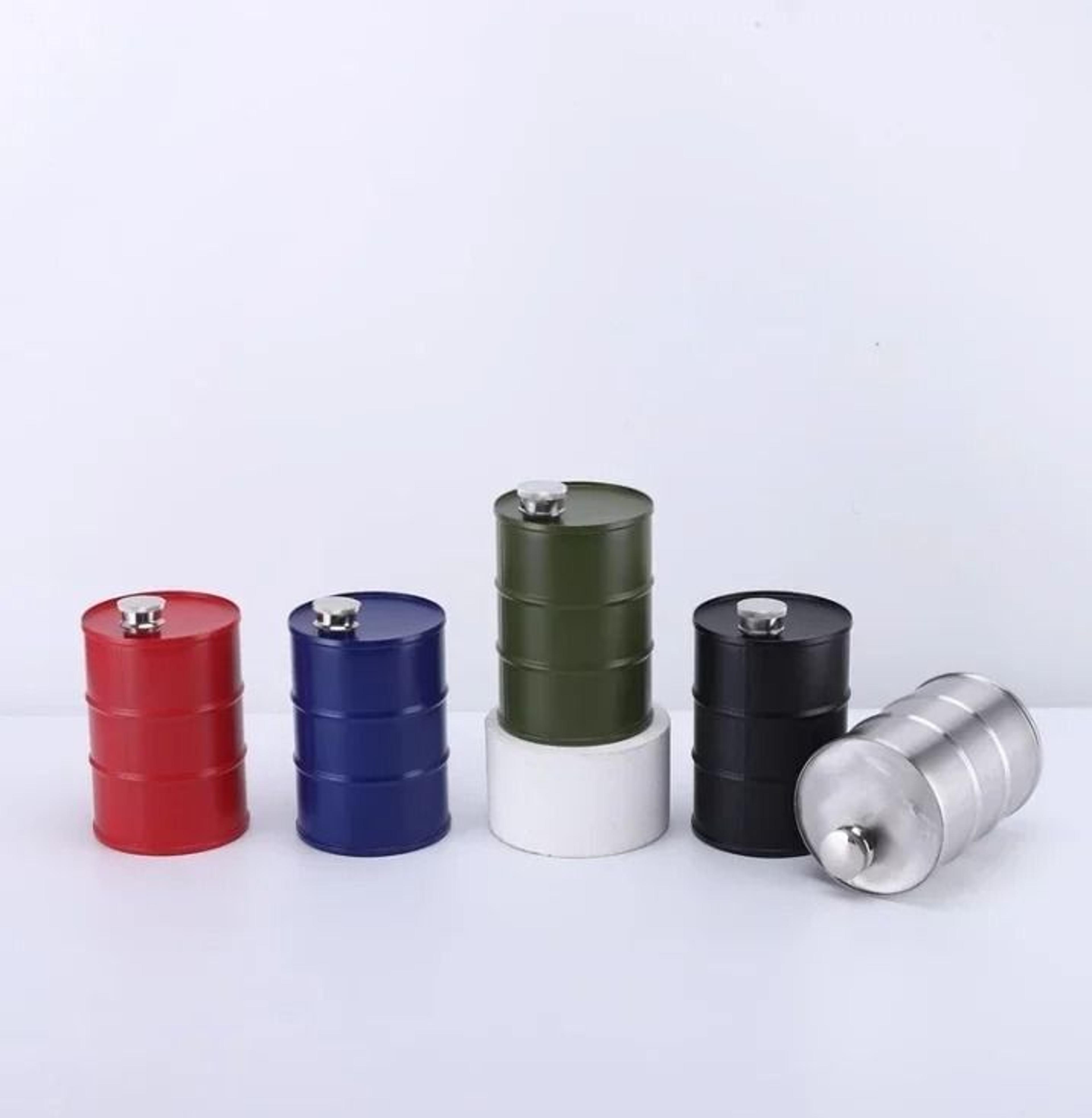 25oz oil drum stainless steel hip flask portable whisky liquor bottle