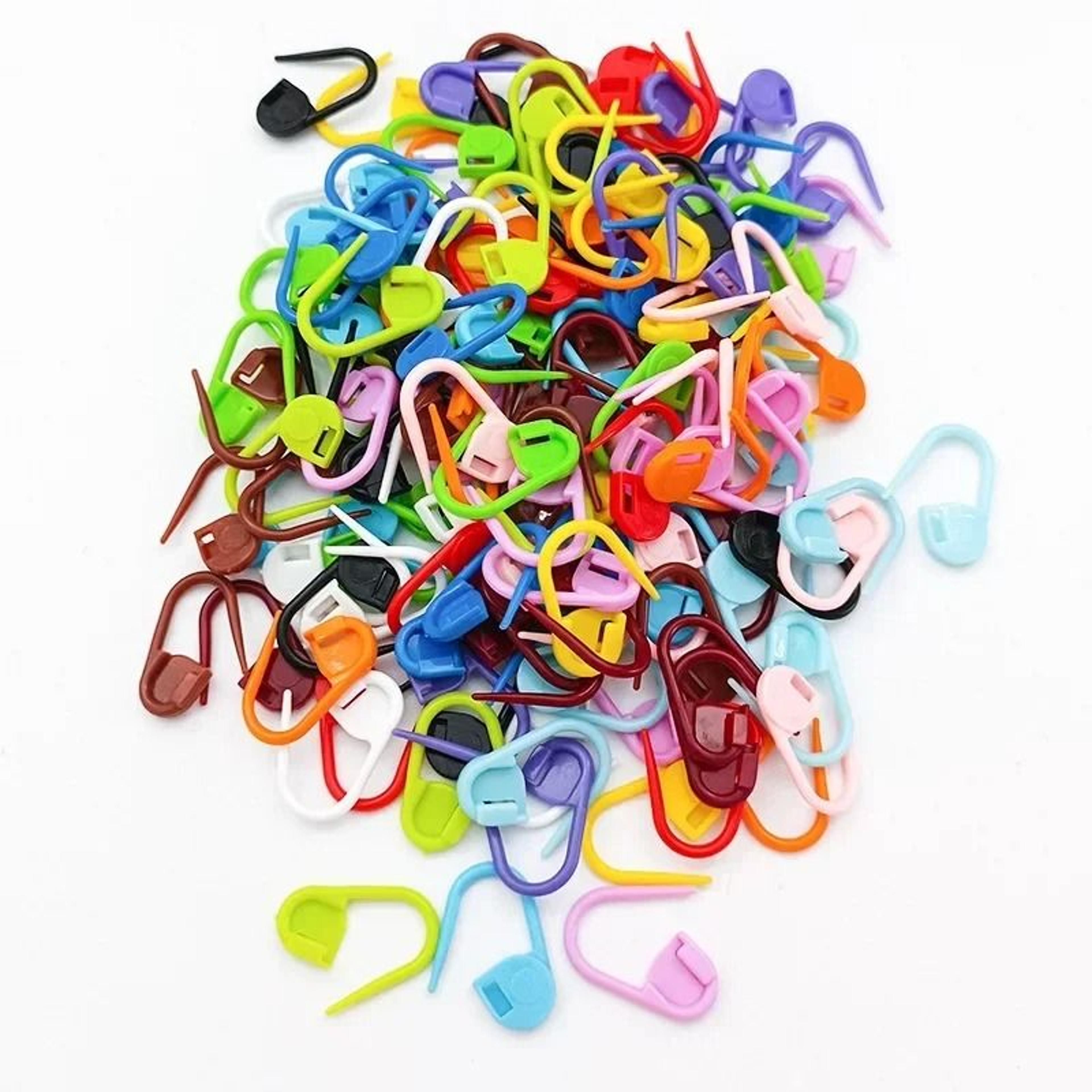 50-500 pack mixed color plastic locking stitch markers for crochet & knitting