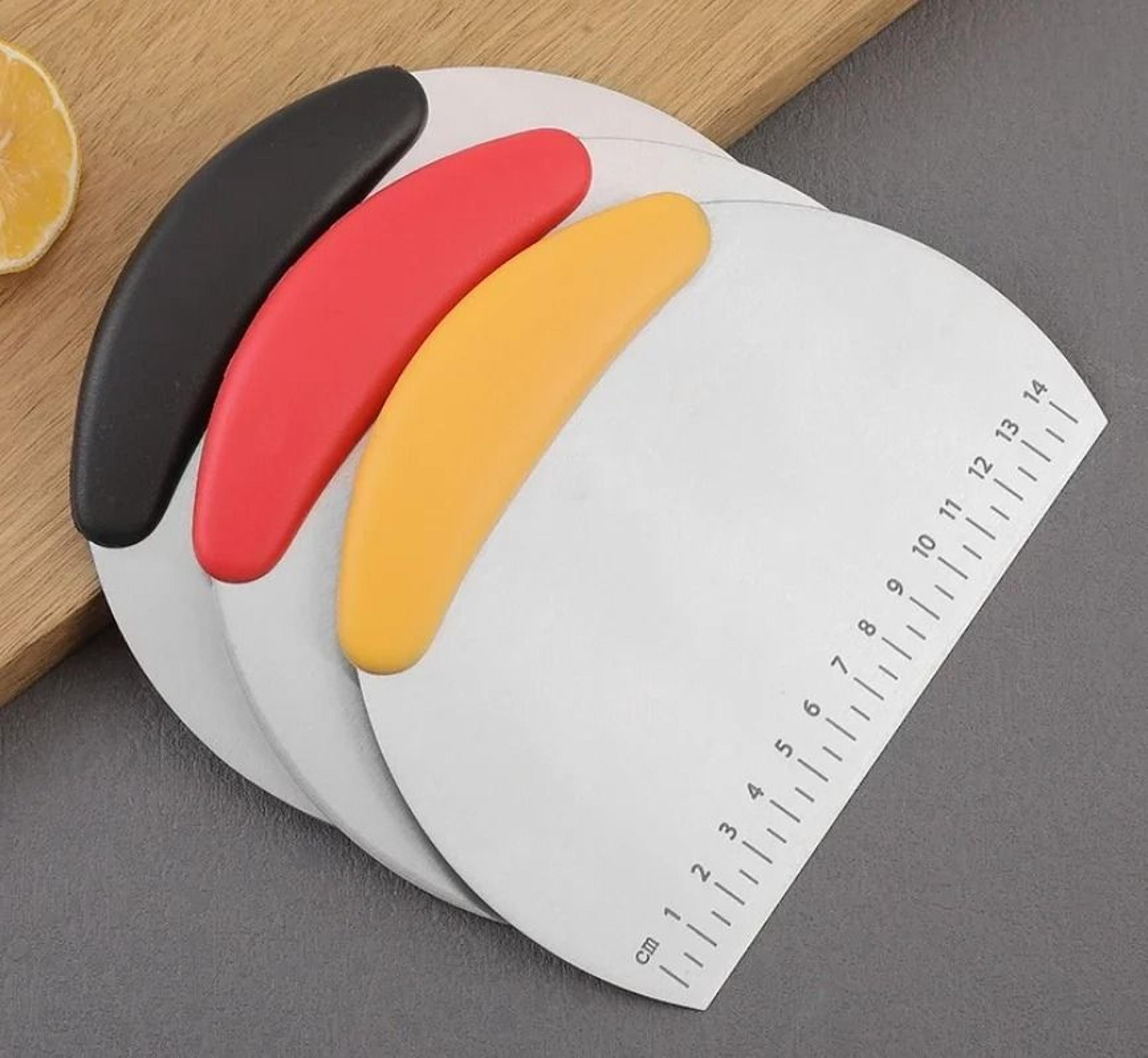 stainless steel pastry cutter & bench dough scraper chopper with measuring scale