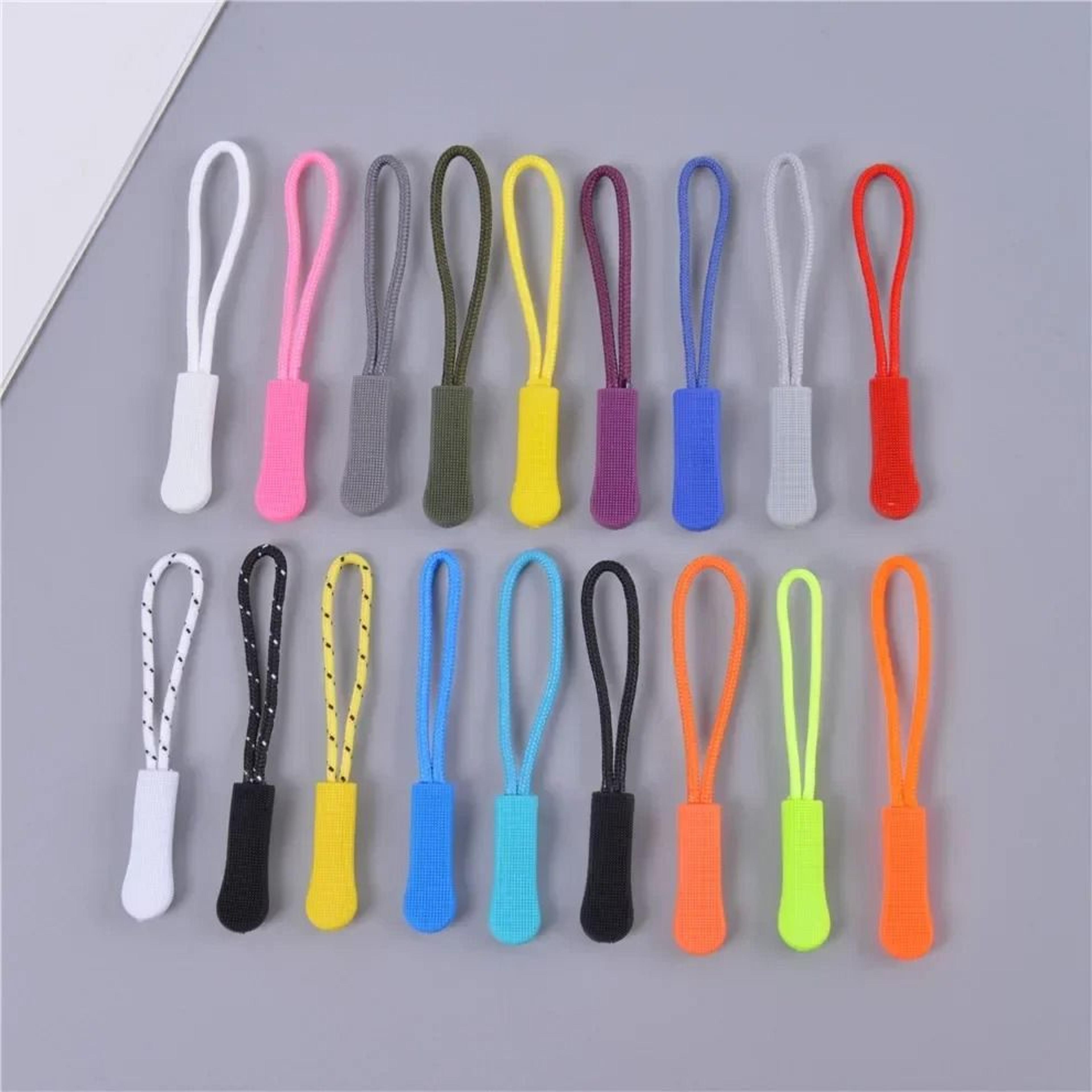 10/20-piece zipper pull replacement cord tabs & broken zip fixer clips