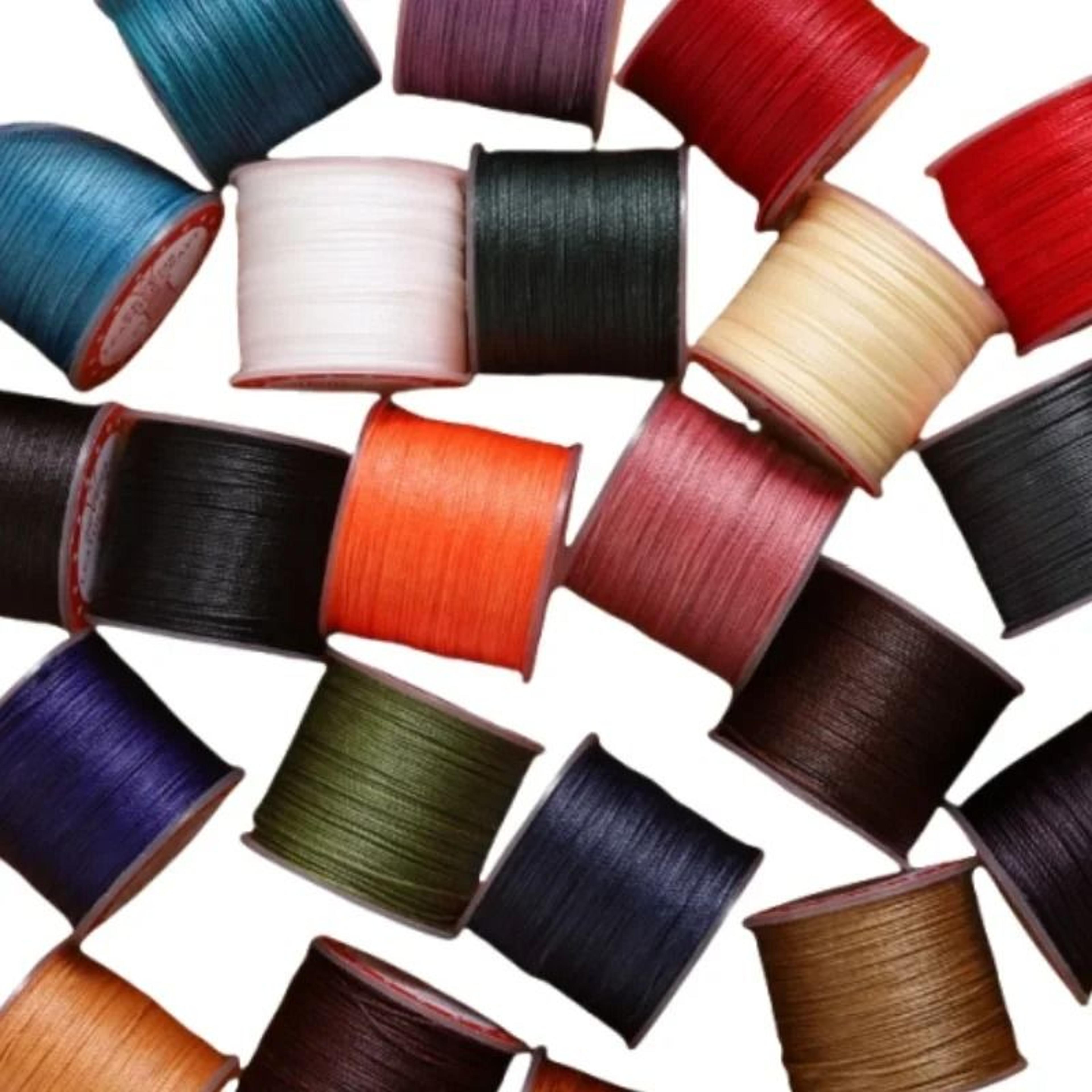 20m flat waxed leather sewing thread (0.6mm) for diy leathercraft & hand stitching