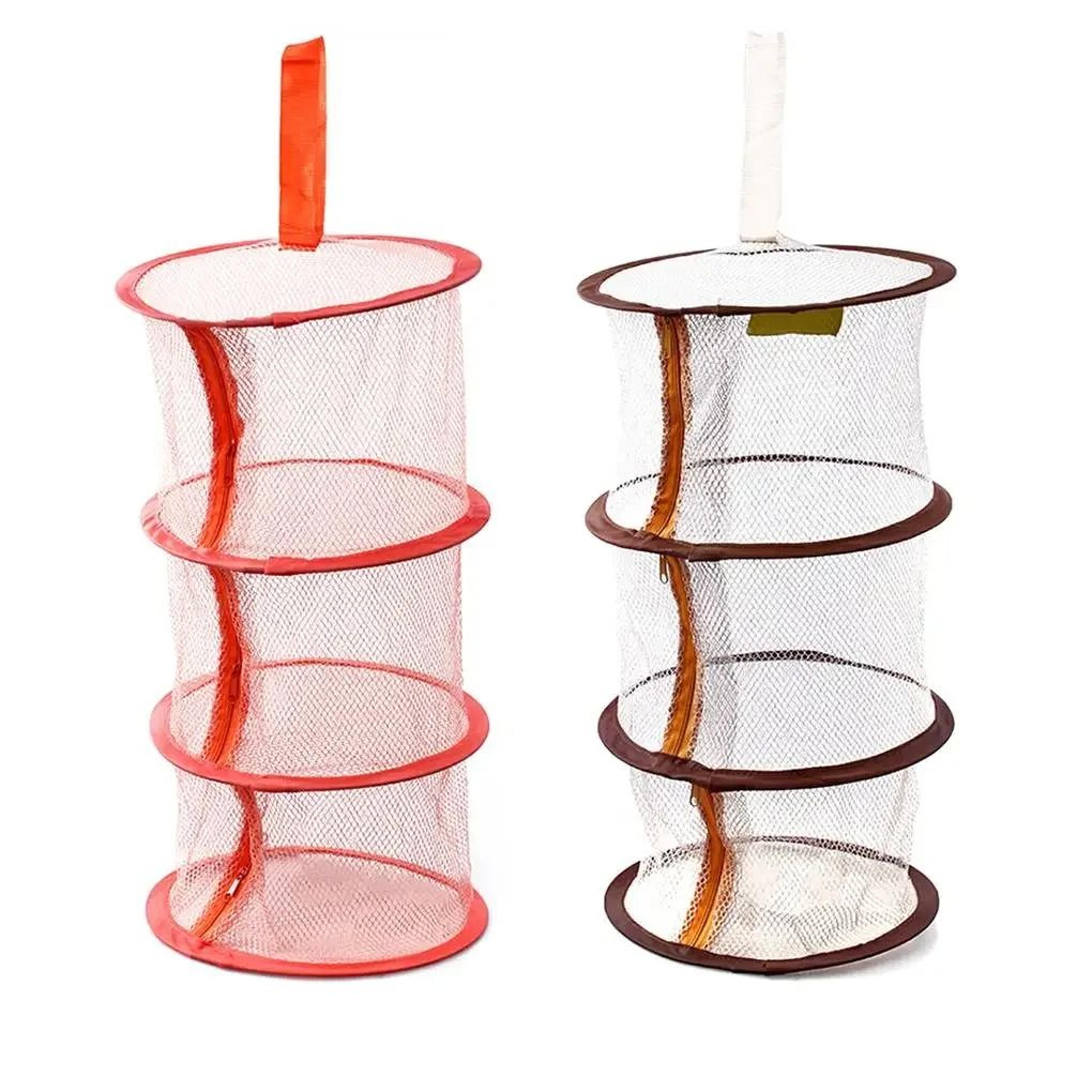 3-layer zippered hanging drying rack net & mesh clothes herb dryer