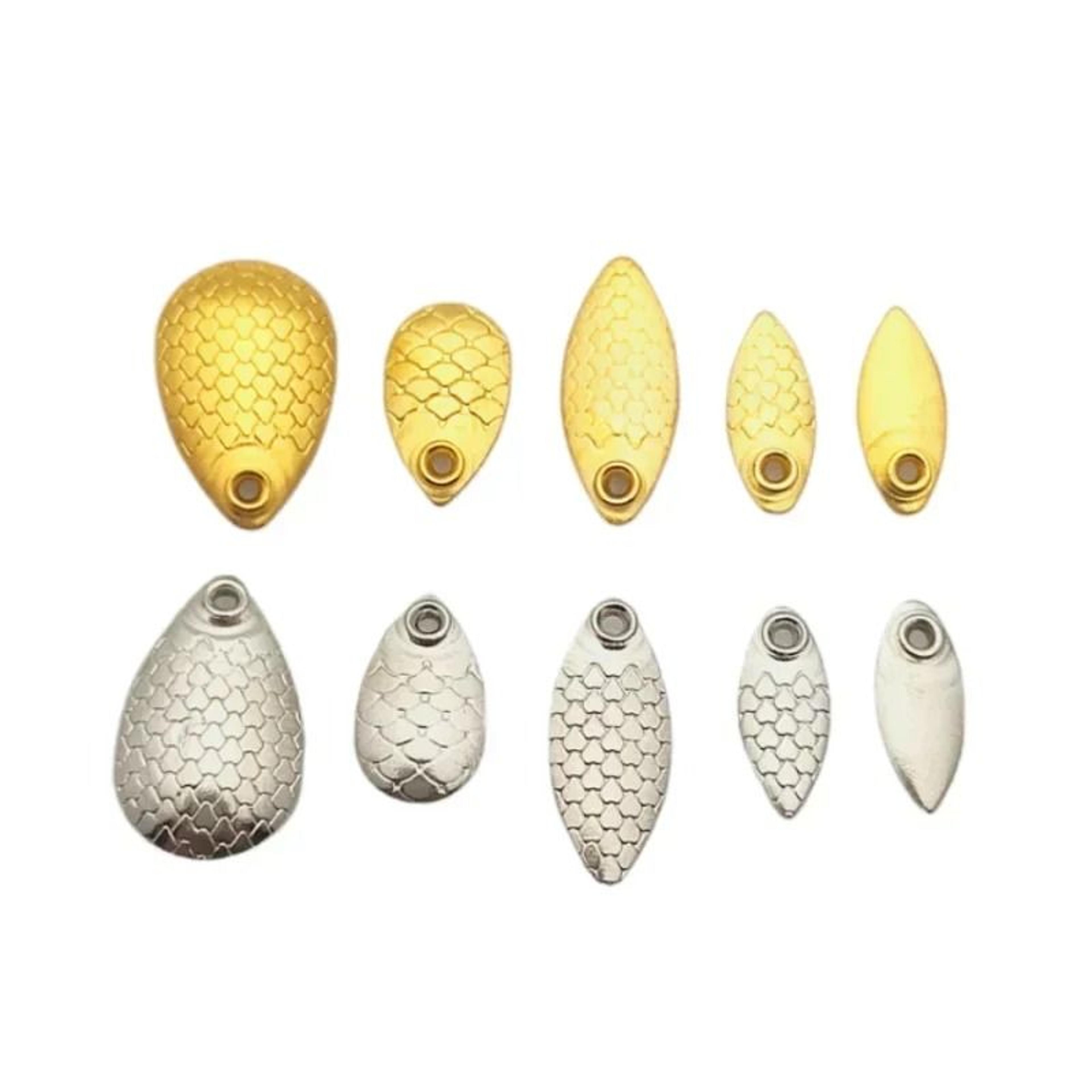 50-piece small fishing lure blades & fish scale spinner rings accessories