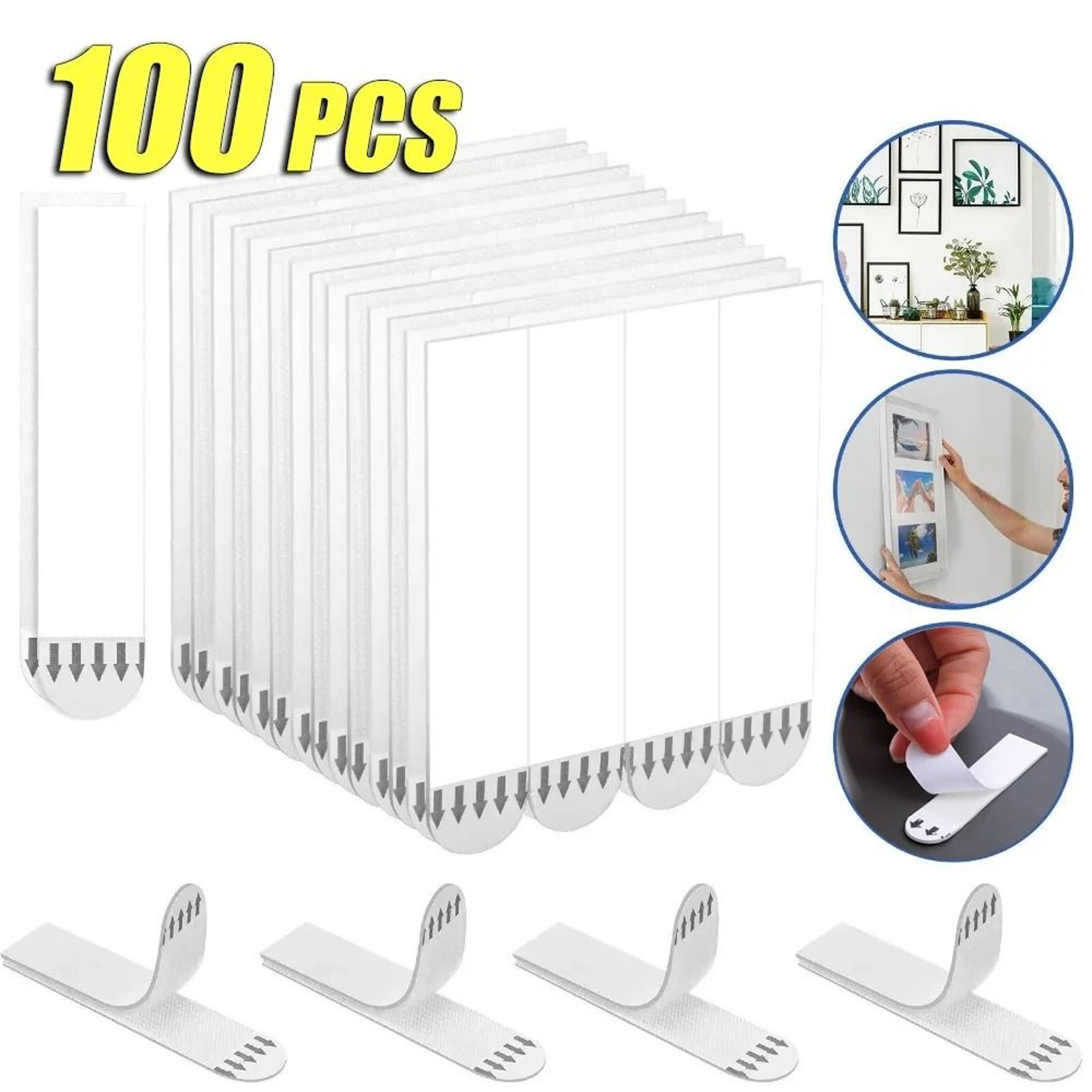 punch-free self-adhesive picture frame tape strips & wall mounting hangers