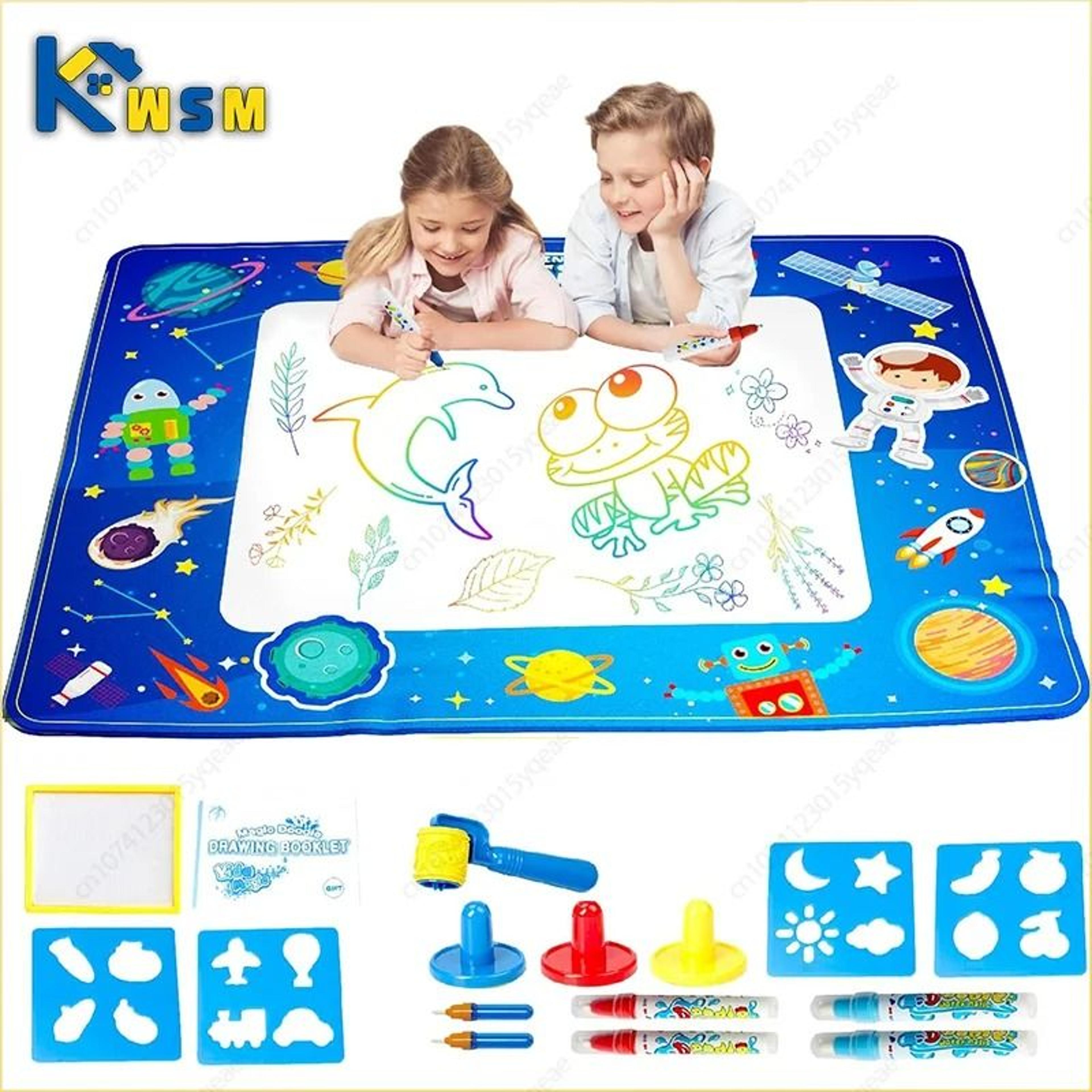 reusable magic water drawing mat & montessori educational doodle board for kids