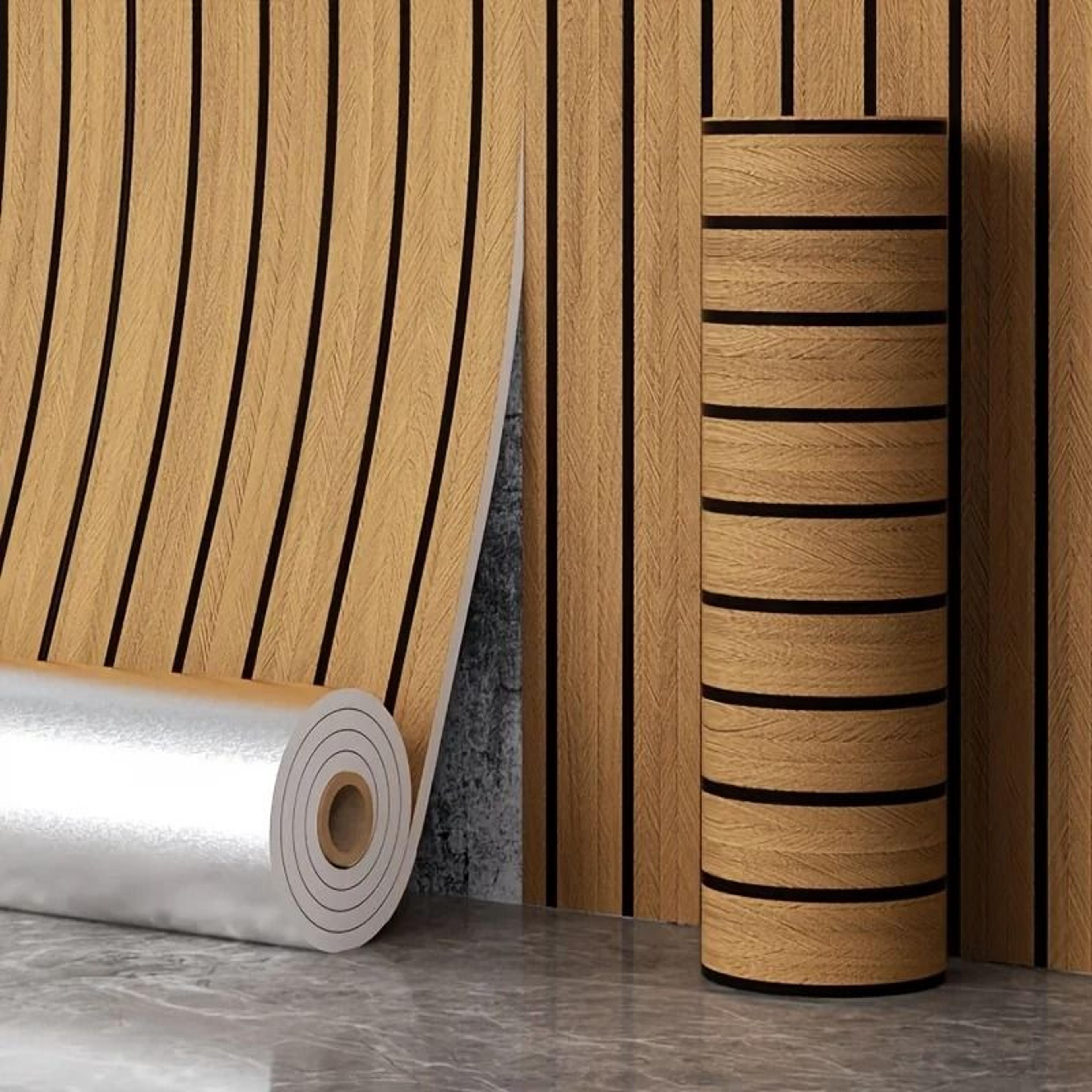 3m x 40cm thick brown grid peel and stick wallpaper - waterproof faux plaid self-adhesive wall cover