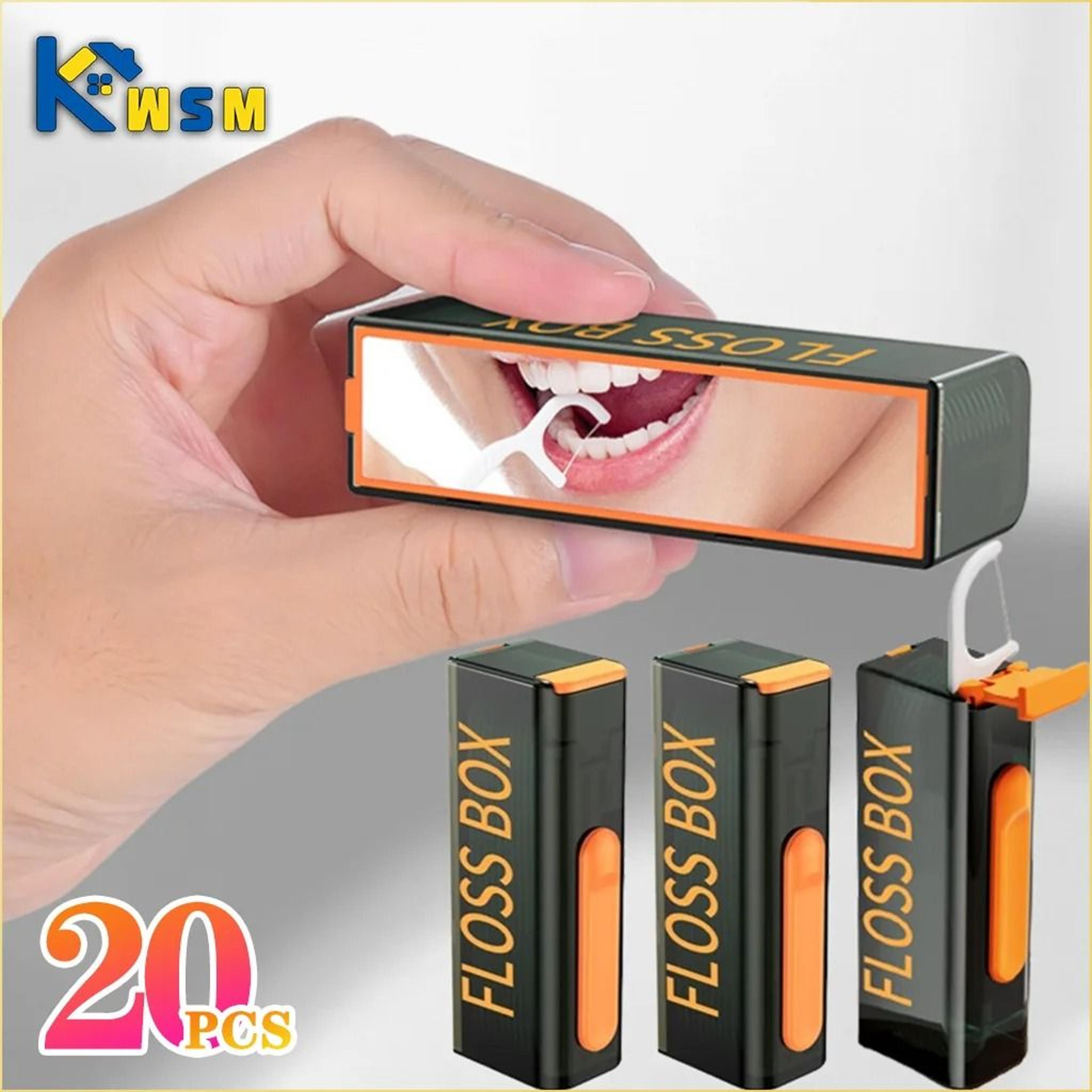 20pcs mecha-style pop-up portable floss box & mini transparent floss stick organizers