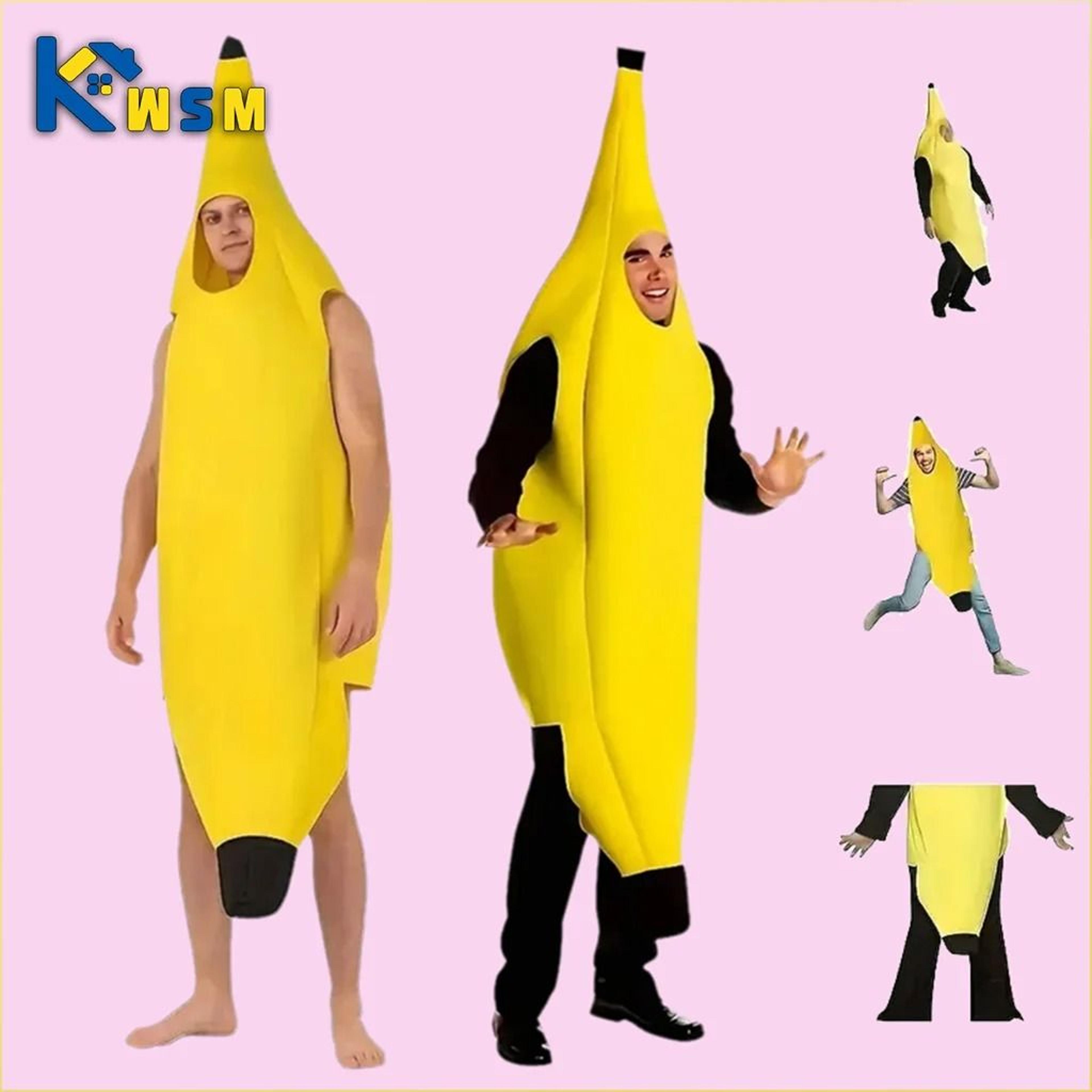funny banana costume fruit outfit - parent-child matching halloween & stage performance role play outfit