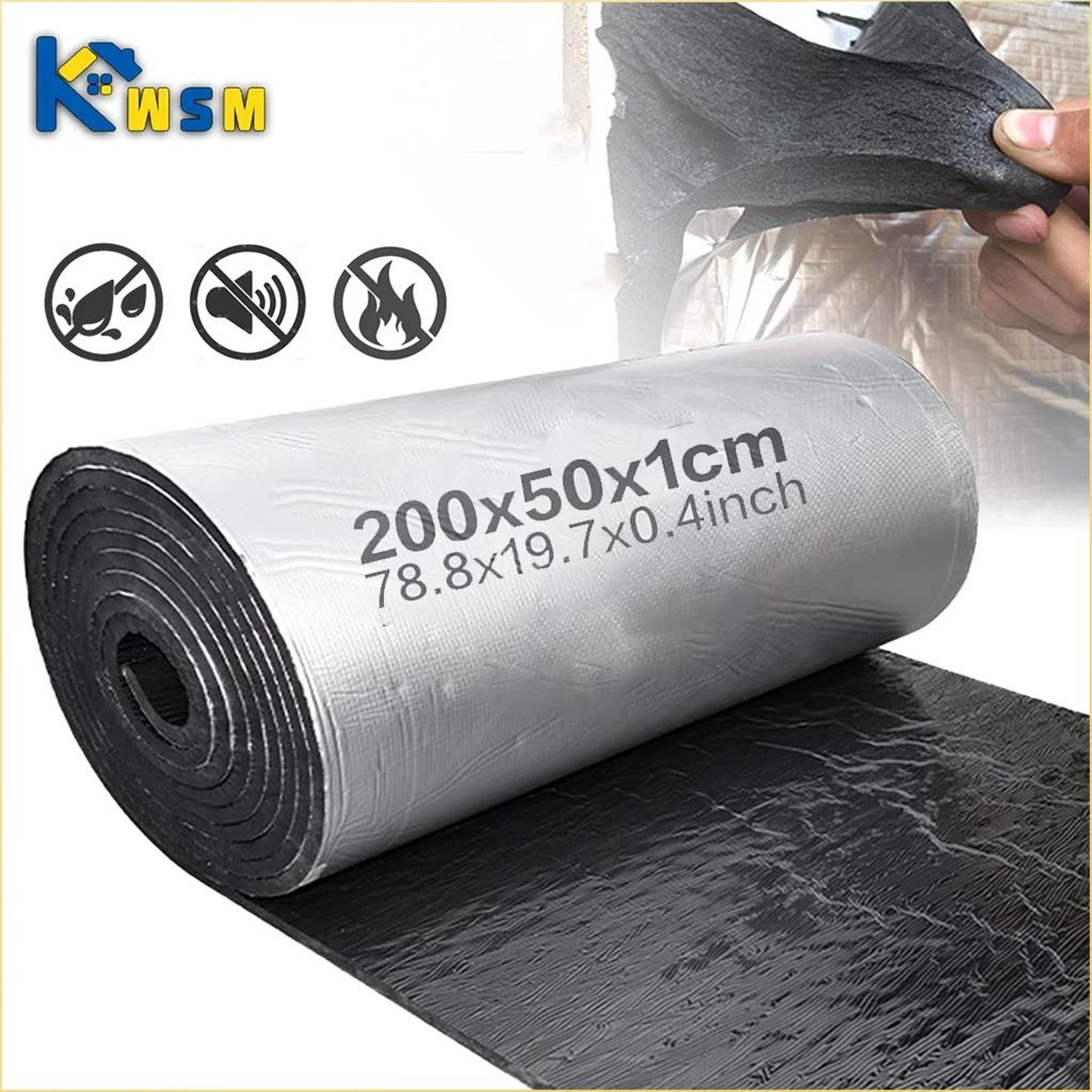 10mm thermal insulation & soundproof mat - self-adhesive wall, floor & door sound deadening foam panel roll
