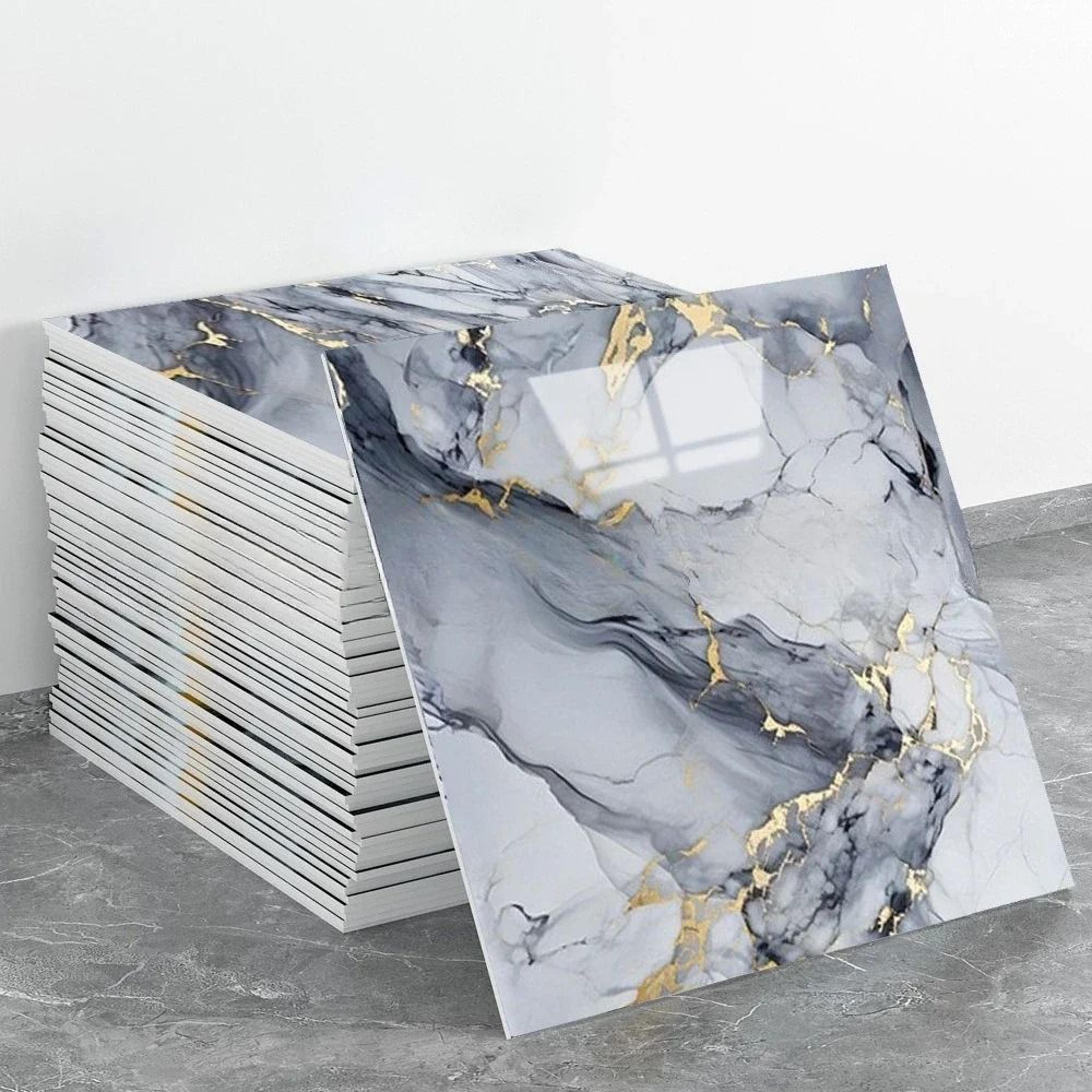 3d imitation marble tile stickers - waterproof self-adhesive wall & floor renovation decals
