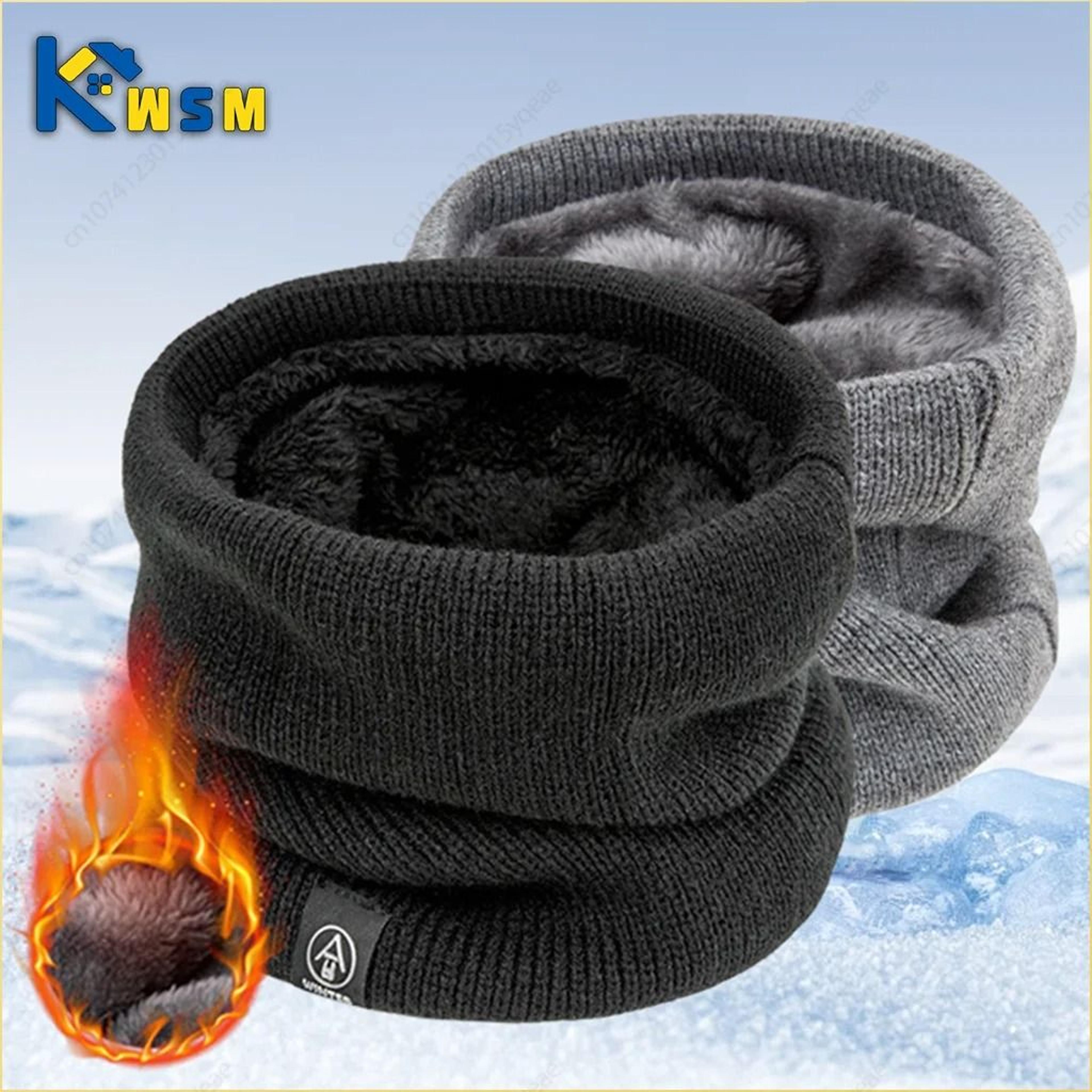 winter fleece-lined neck warmer scarf - soft windproof thermal gaiter for men & women