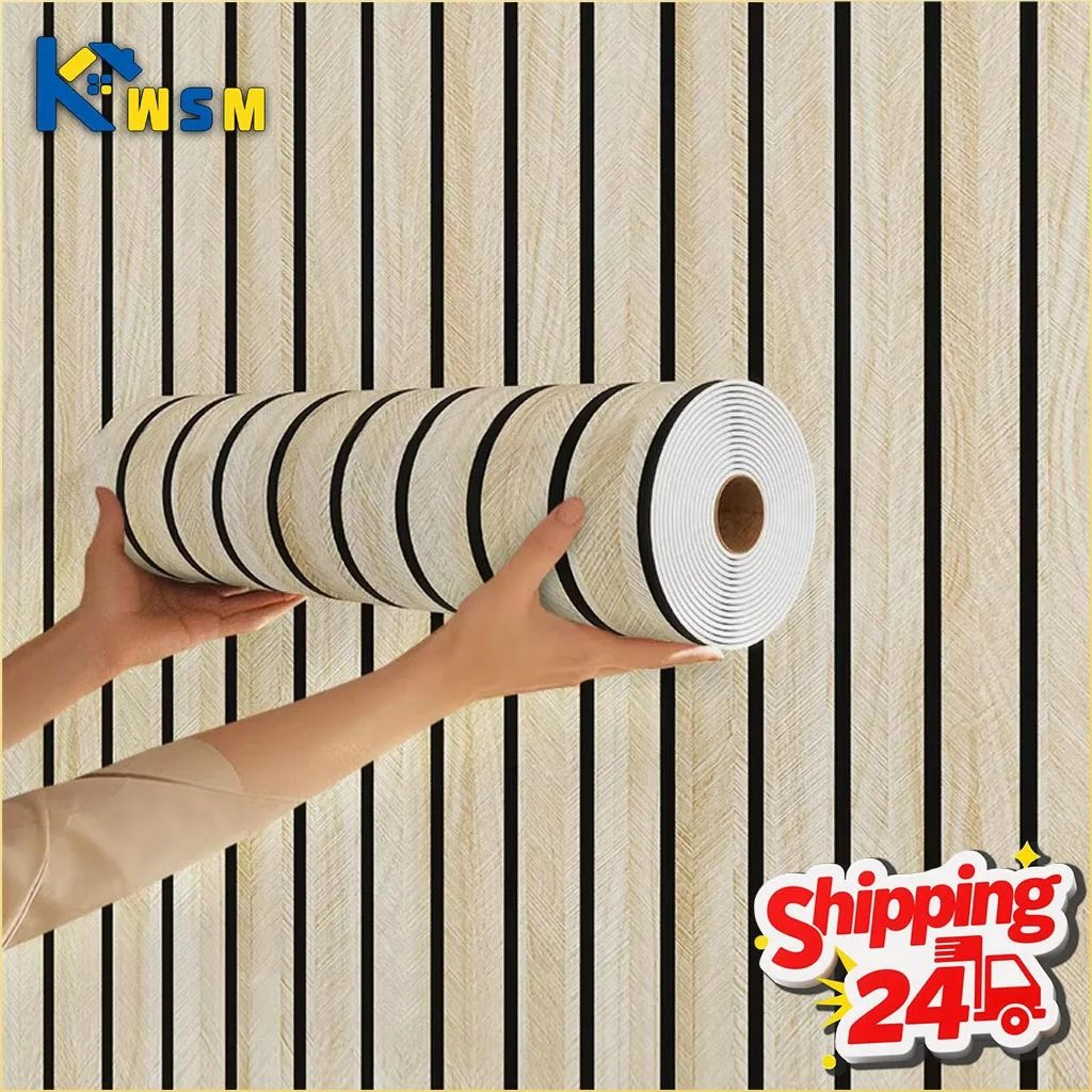 thick brown grid peel and stick wallpaper - faux plaid waterproof self-adhesive wall & ceiling film (40cm x 3m)