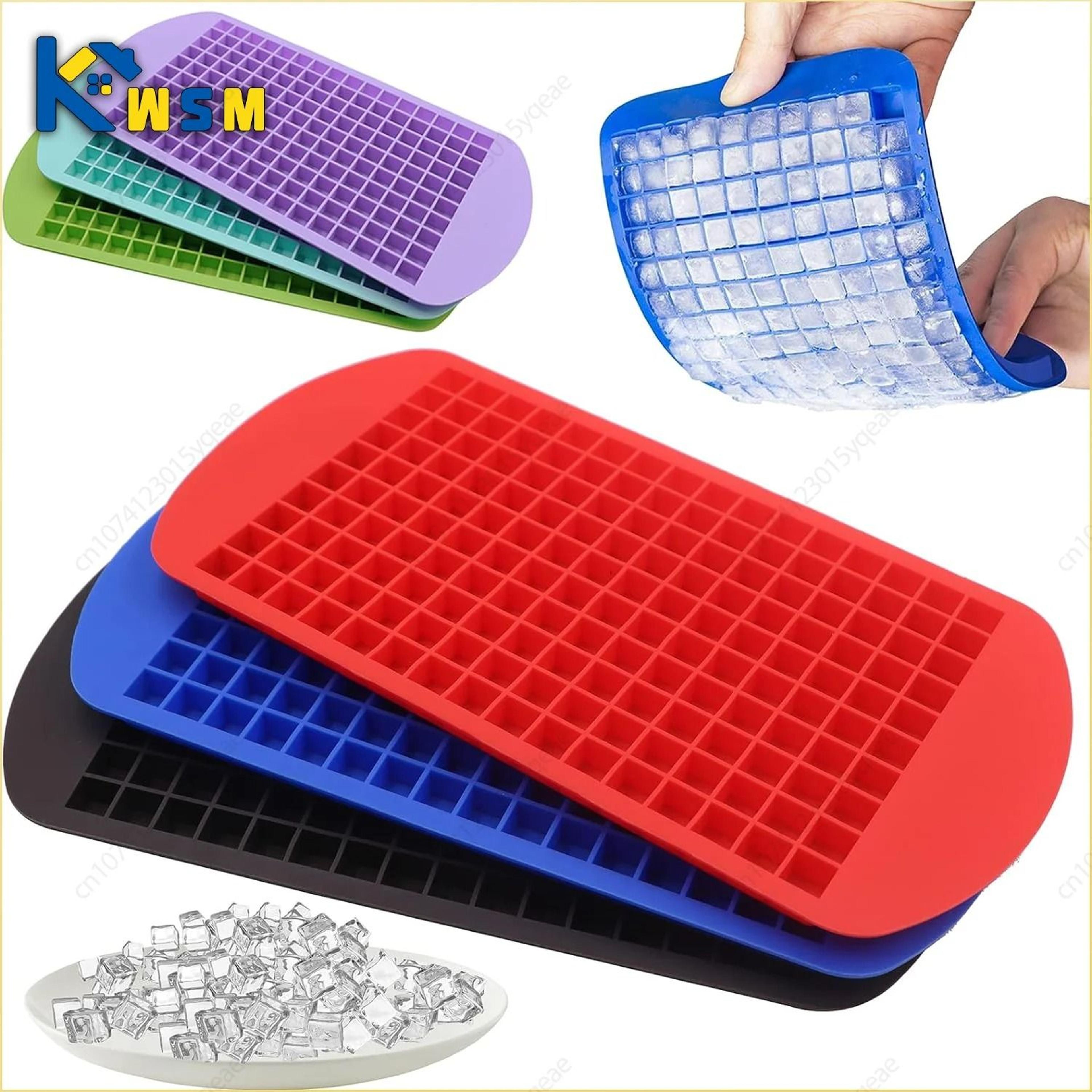 160-grid mini silicone ice cube tray - flexible small square mold & crushed ice maker