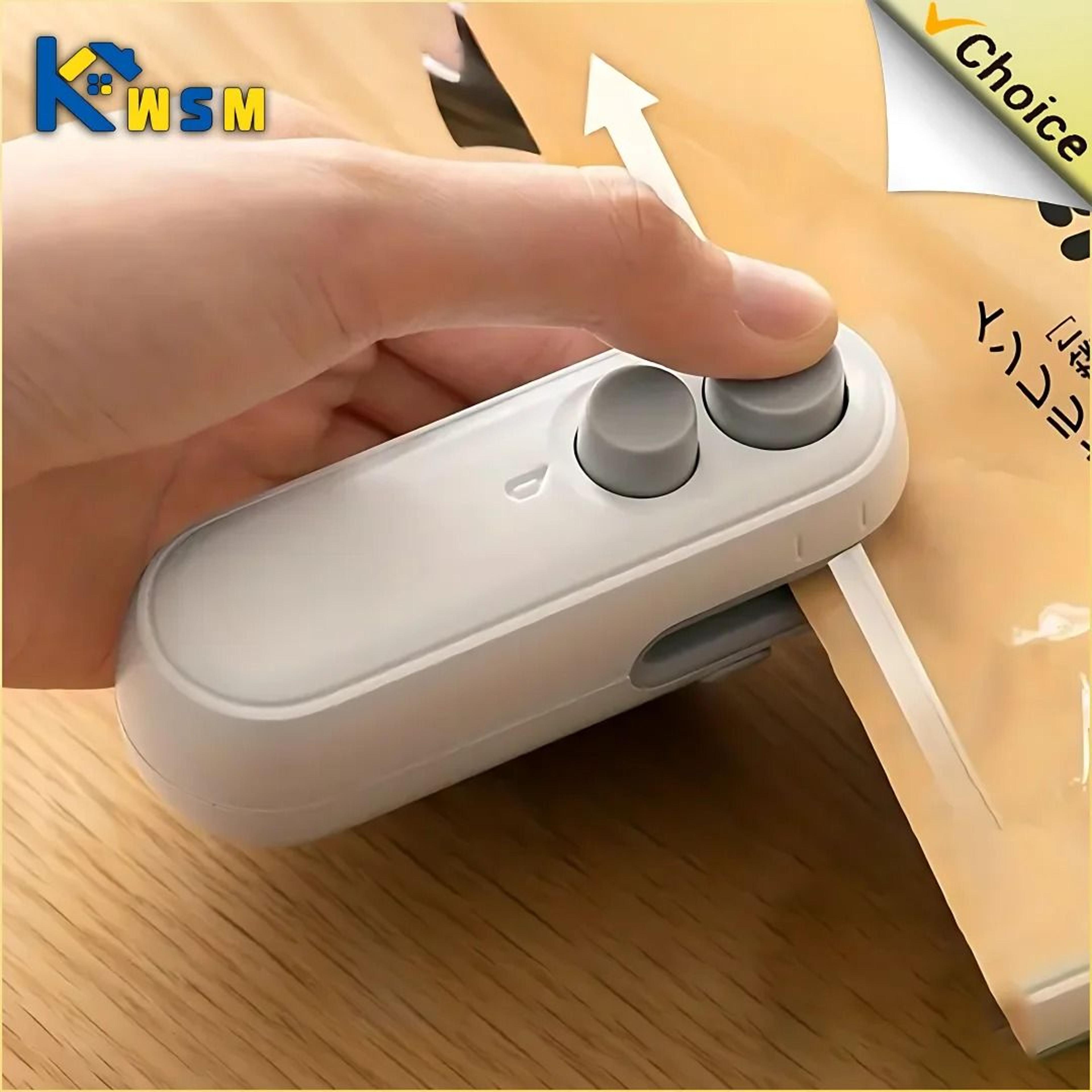 2-in-1 portable mini heat sealer & cutter - rechargeable handheld plastic bag vacuum sealer