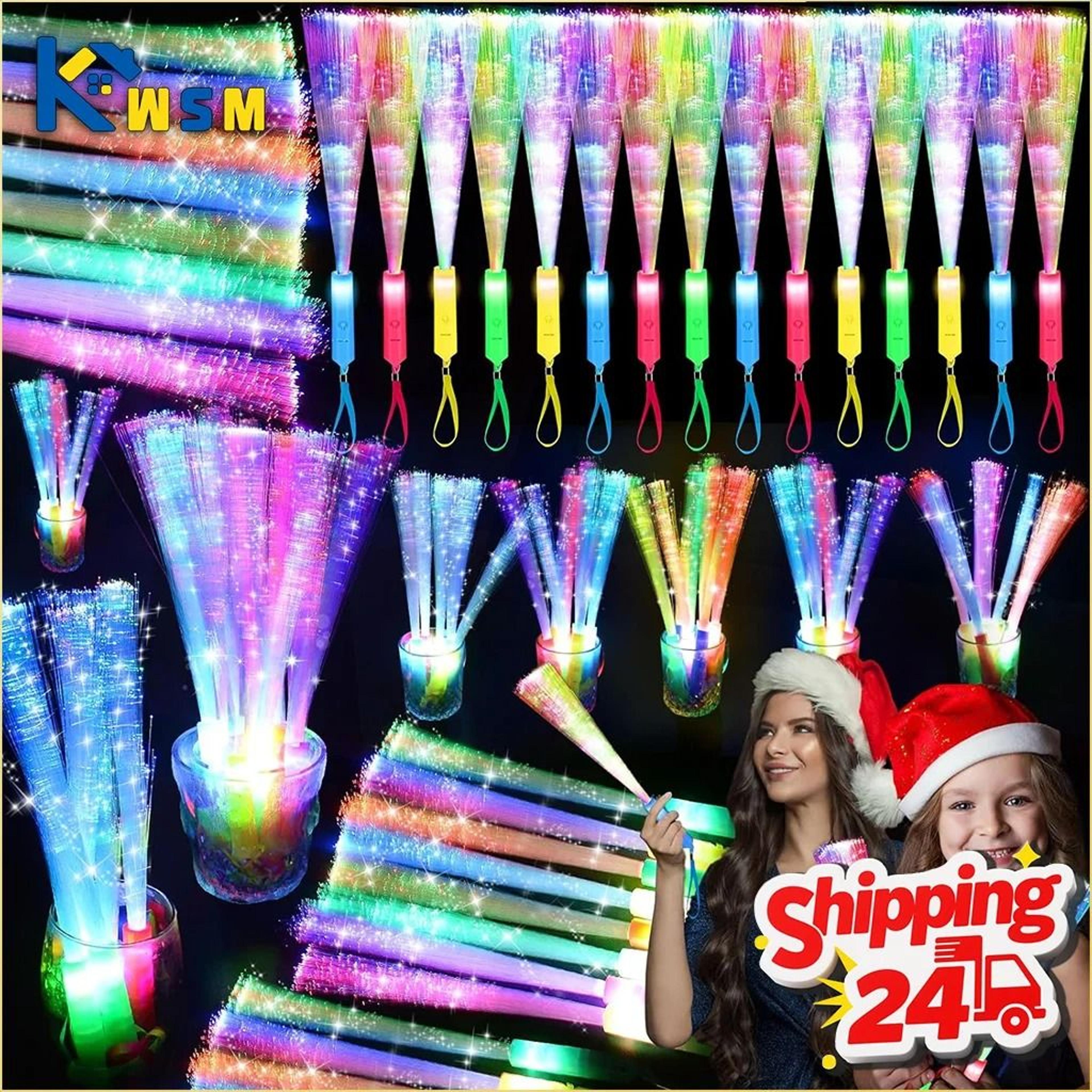 fiber optic led glow light-up wands - multi-color concert support props & party lighting