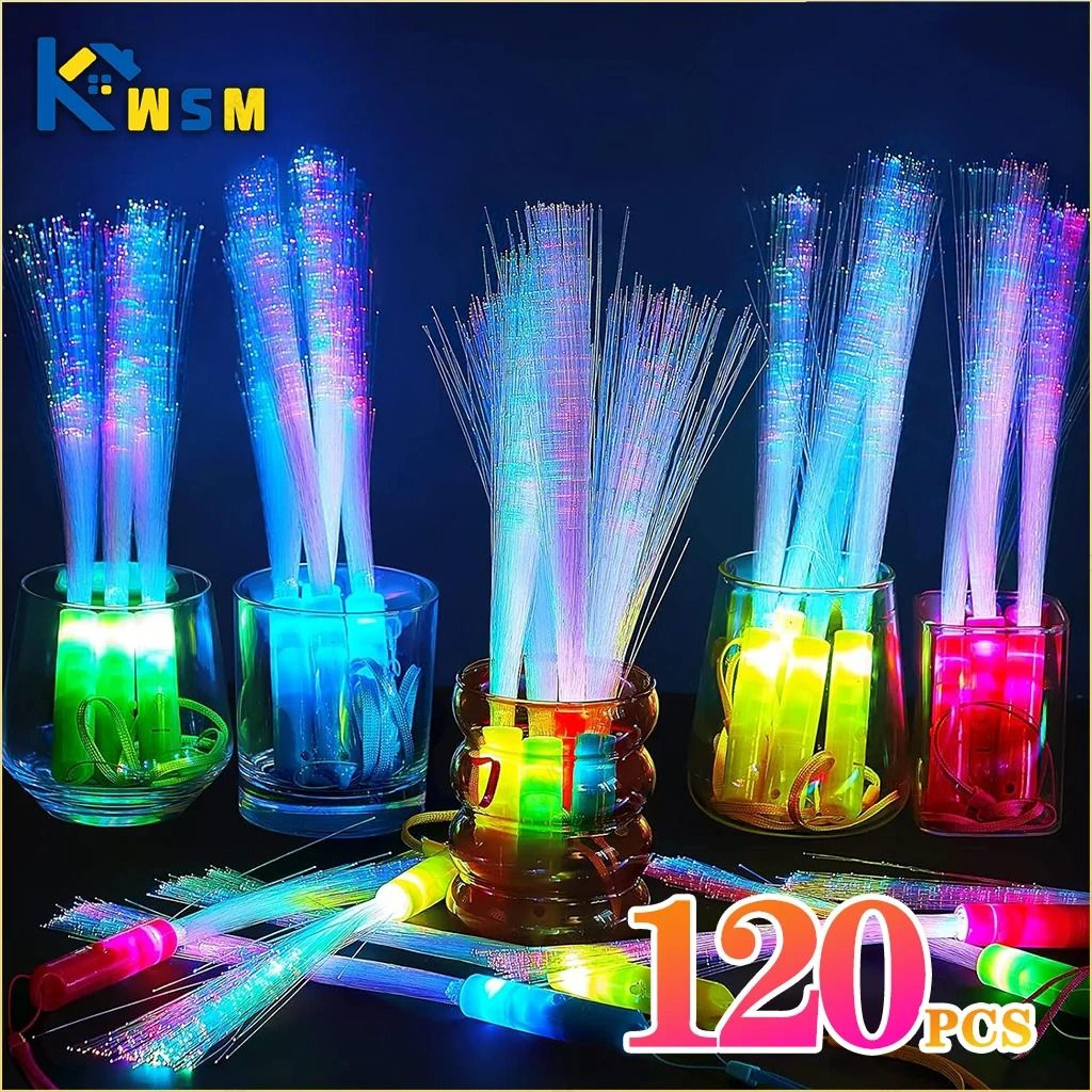 120-piece bulk led fiber optic glow sticks - light-up wand props for parties, weddings & concerts