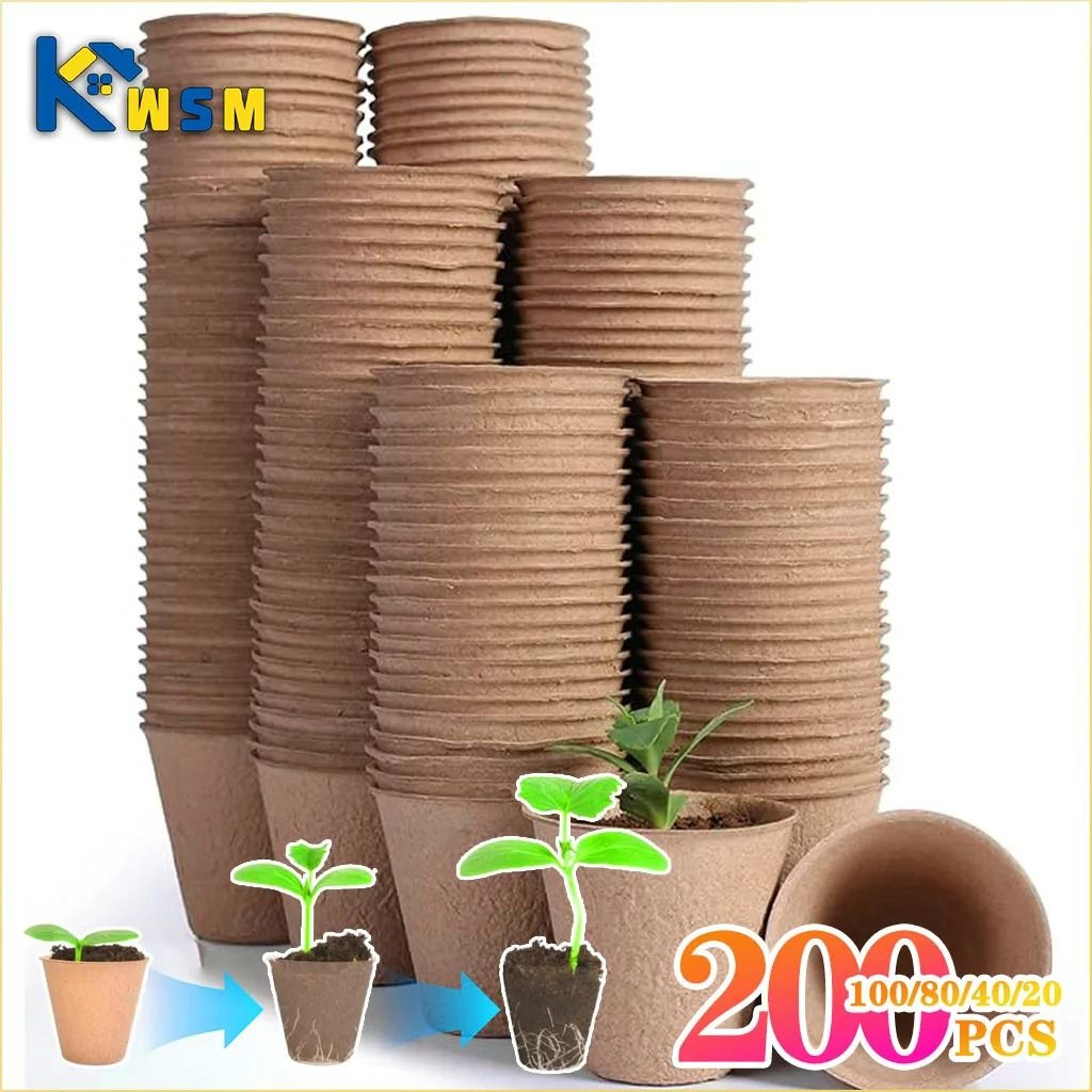 3.15 inch biodegradable peat pots for seedlings - outdoor garden seed starter & nursery cups