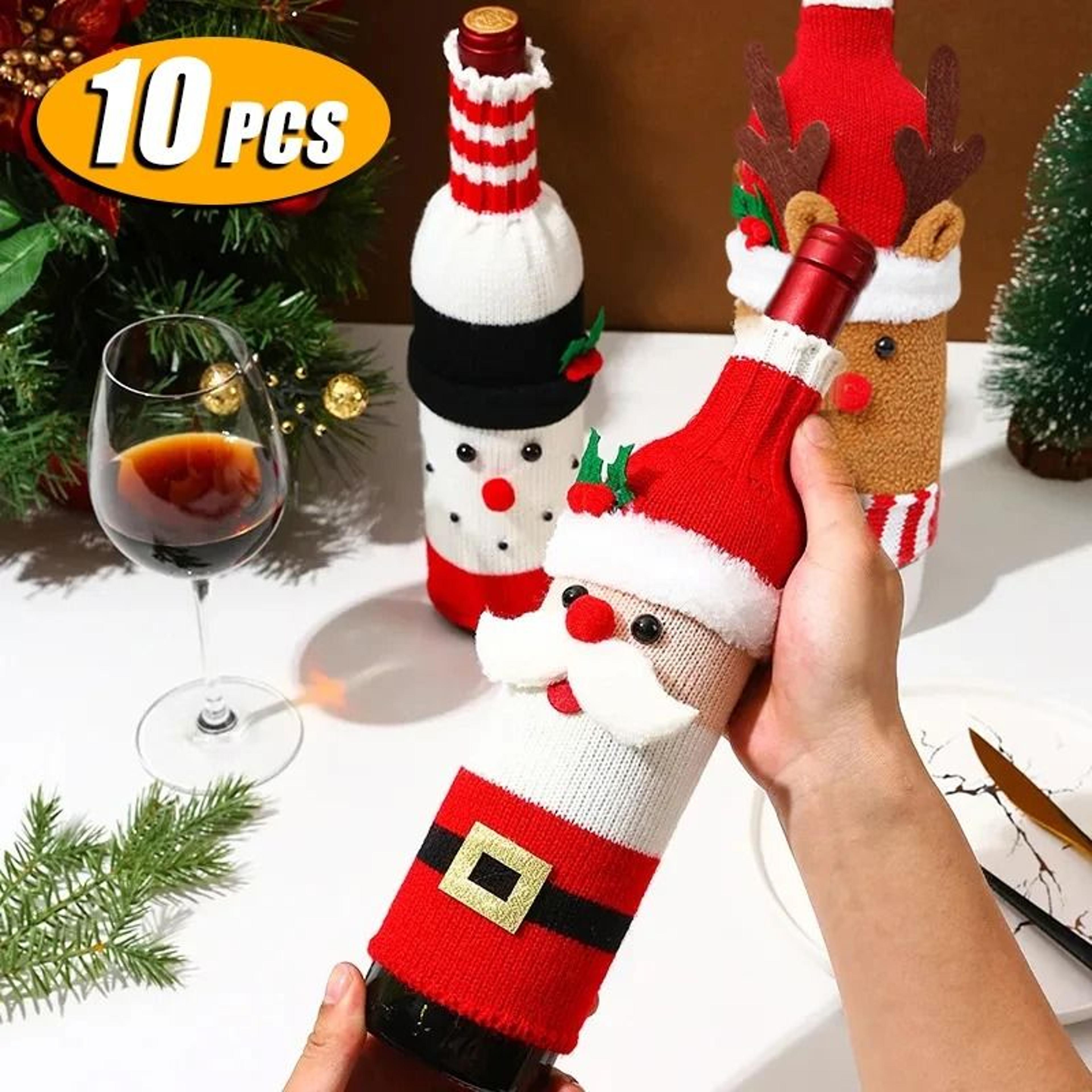 christmas sweater wine bottle covers