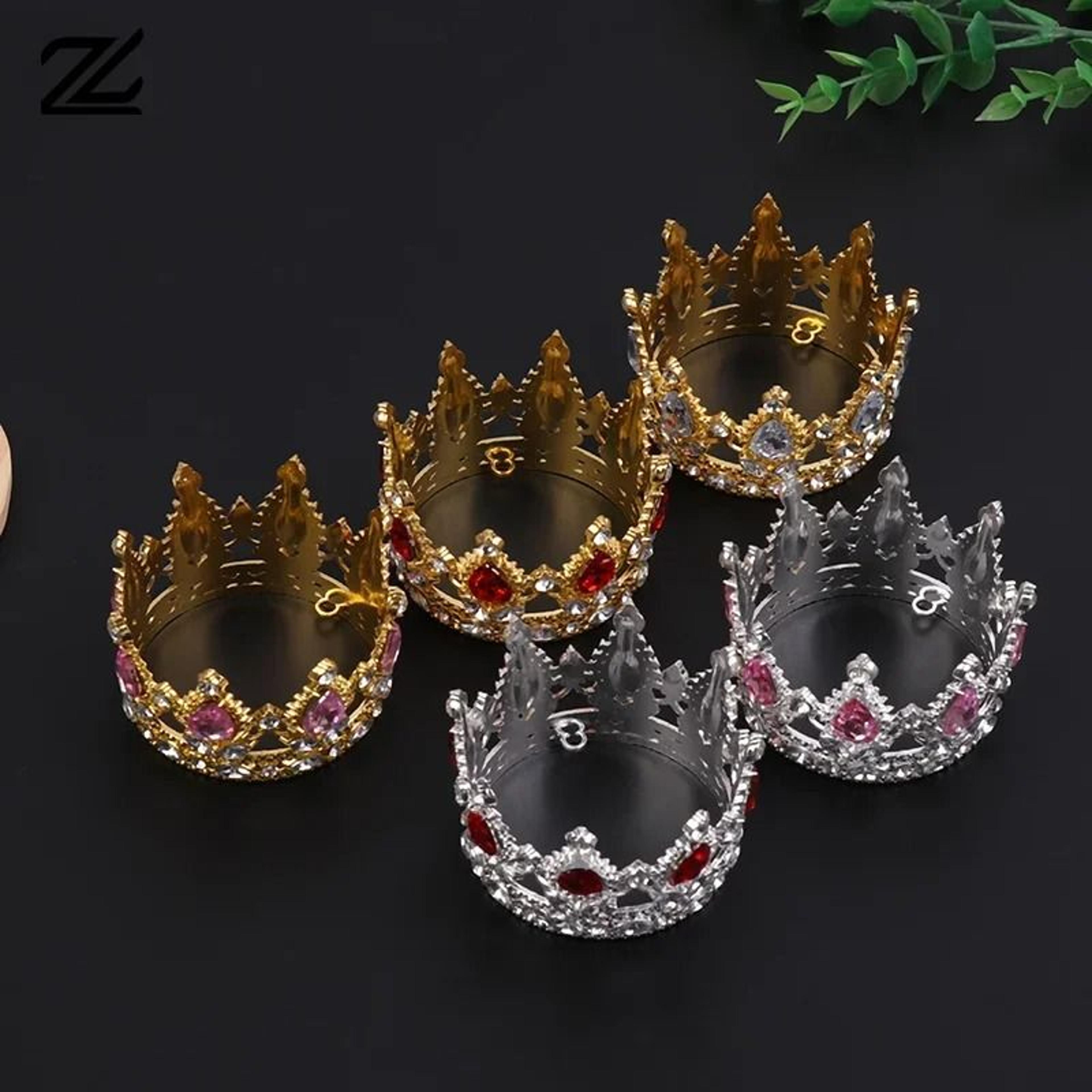 mini crown cake topper & princess pearl tiara