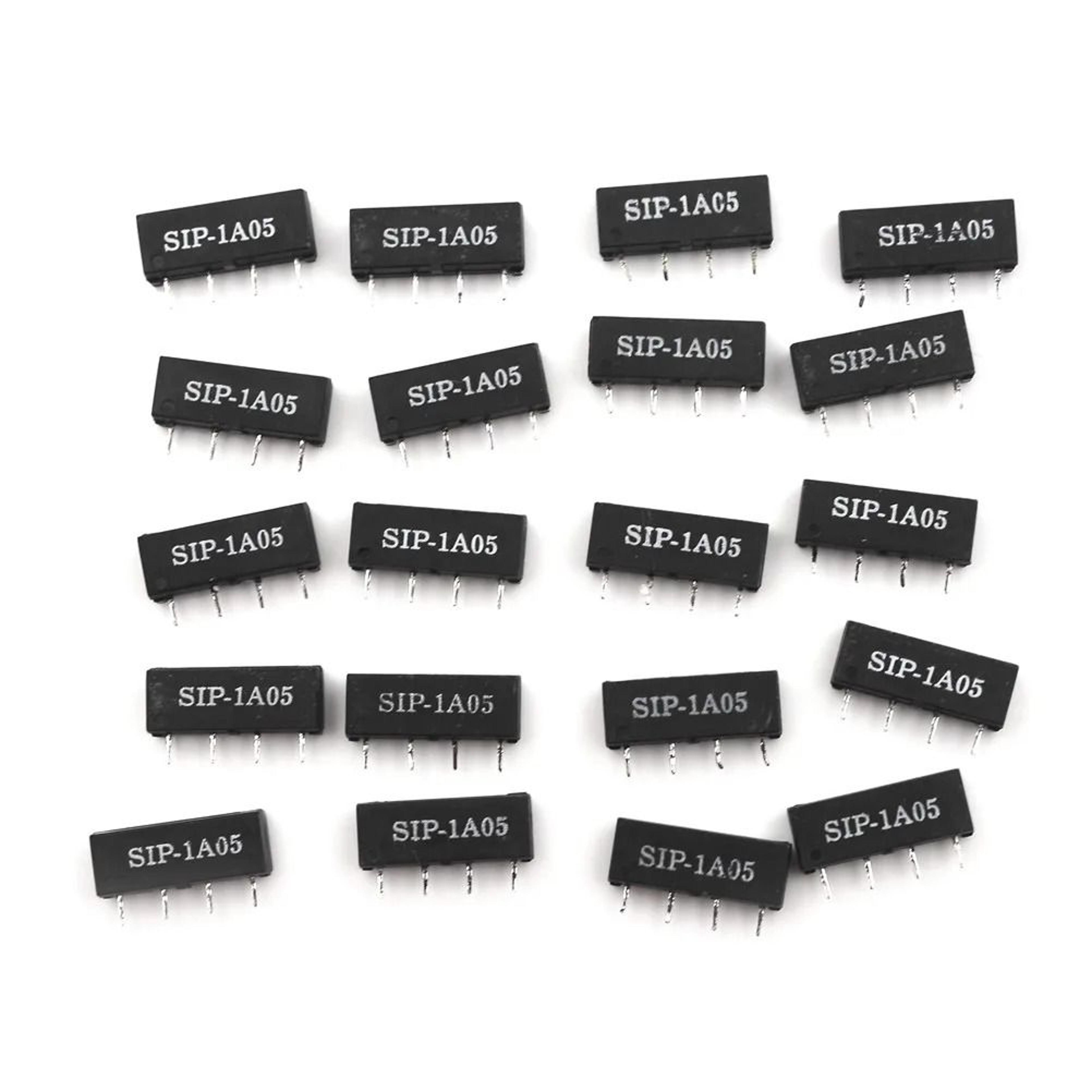 20pcs 5v sip-1a05 4-pin dry reed switch relays