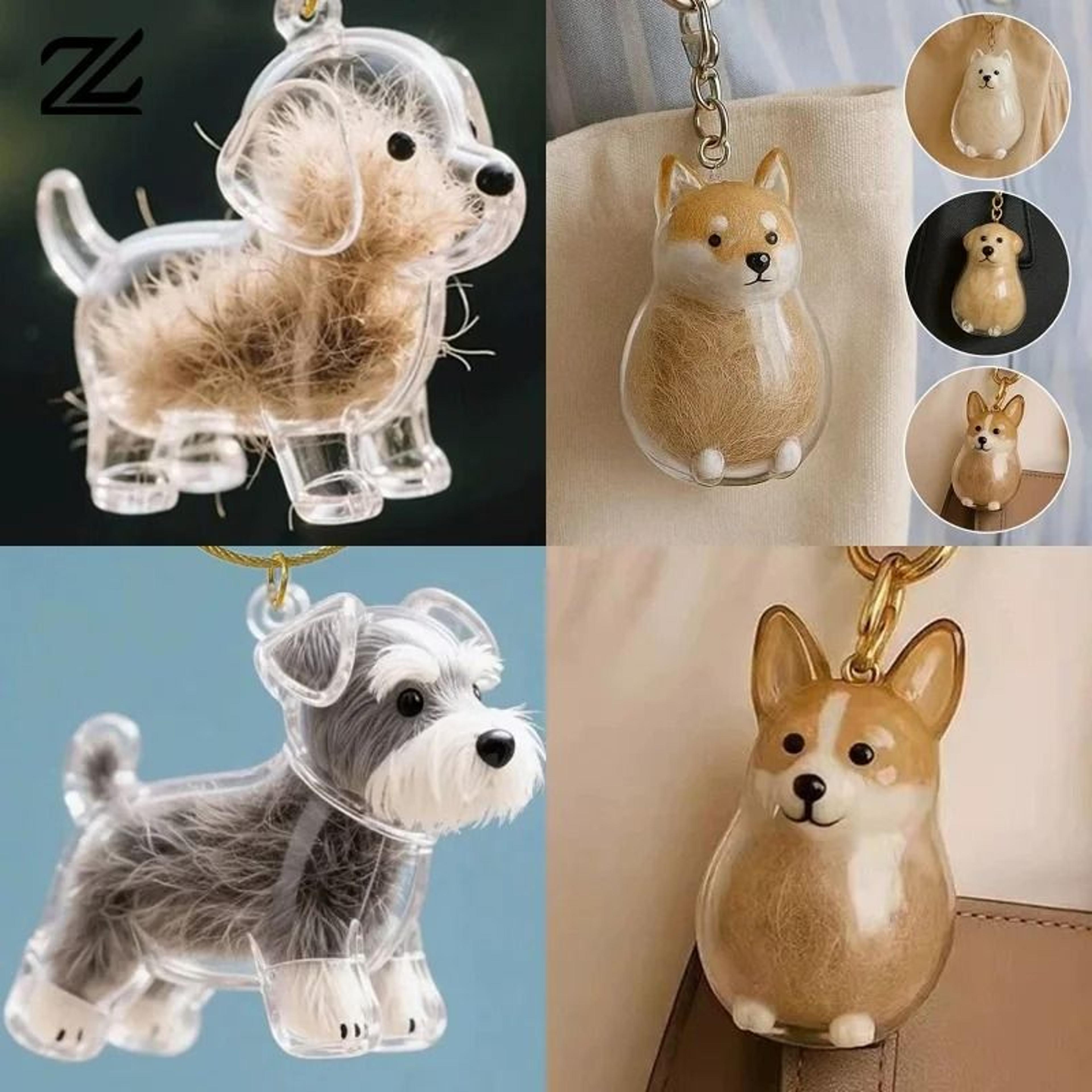 dog hair storage keychain bottle & pet fur memorial capsule