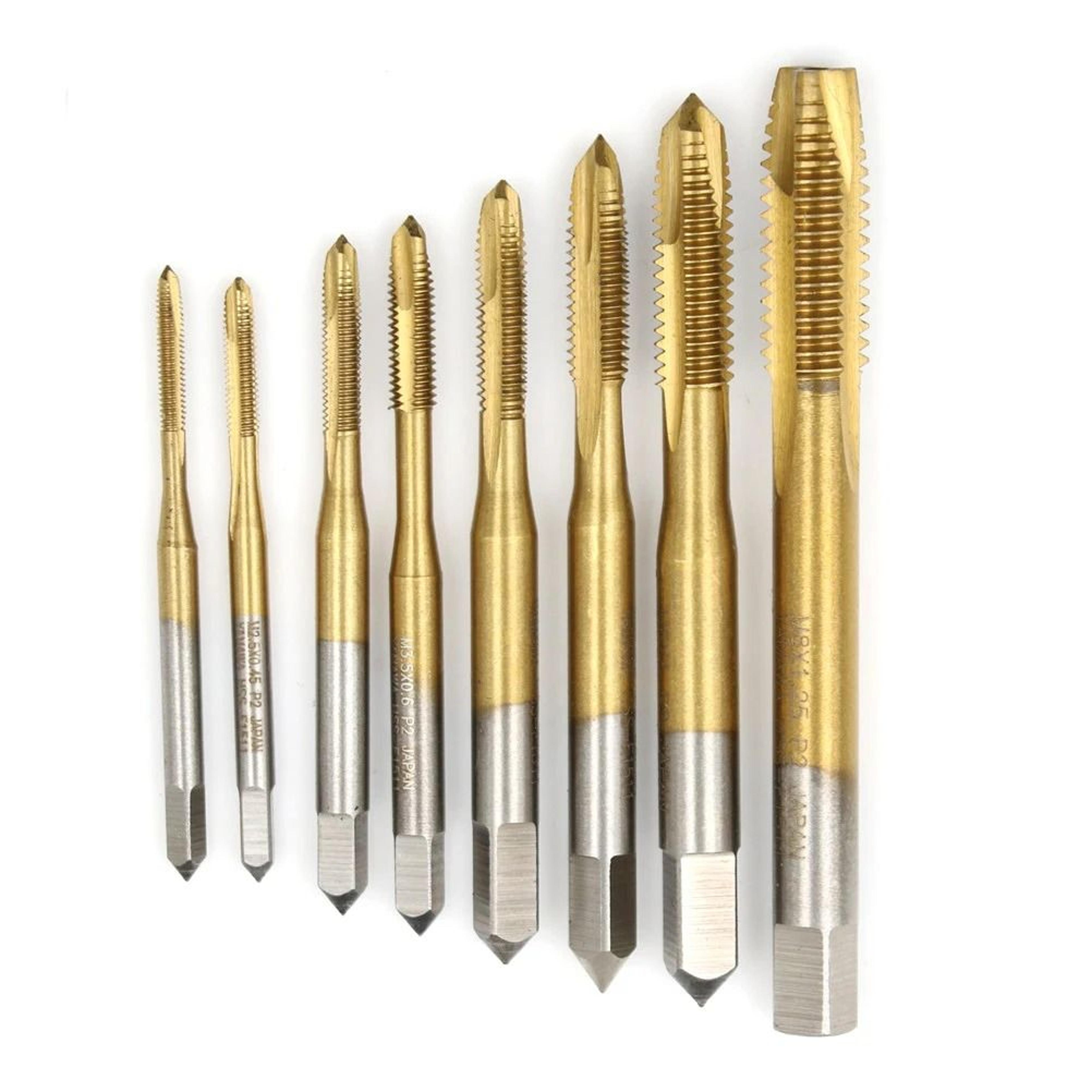 hss 6542 hand tap drill bits right hand thread metalworking machine taps set