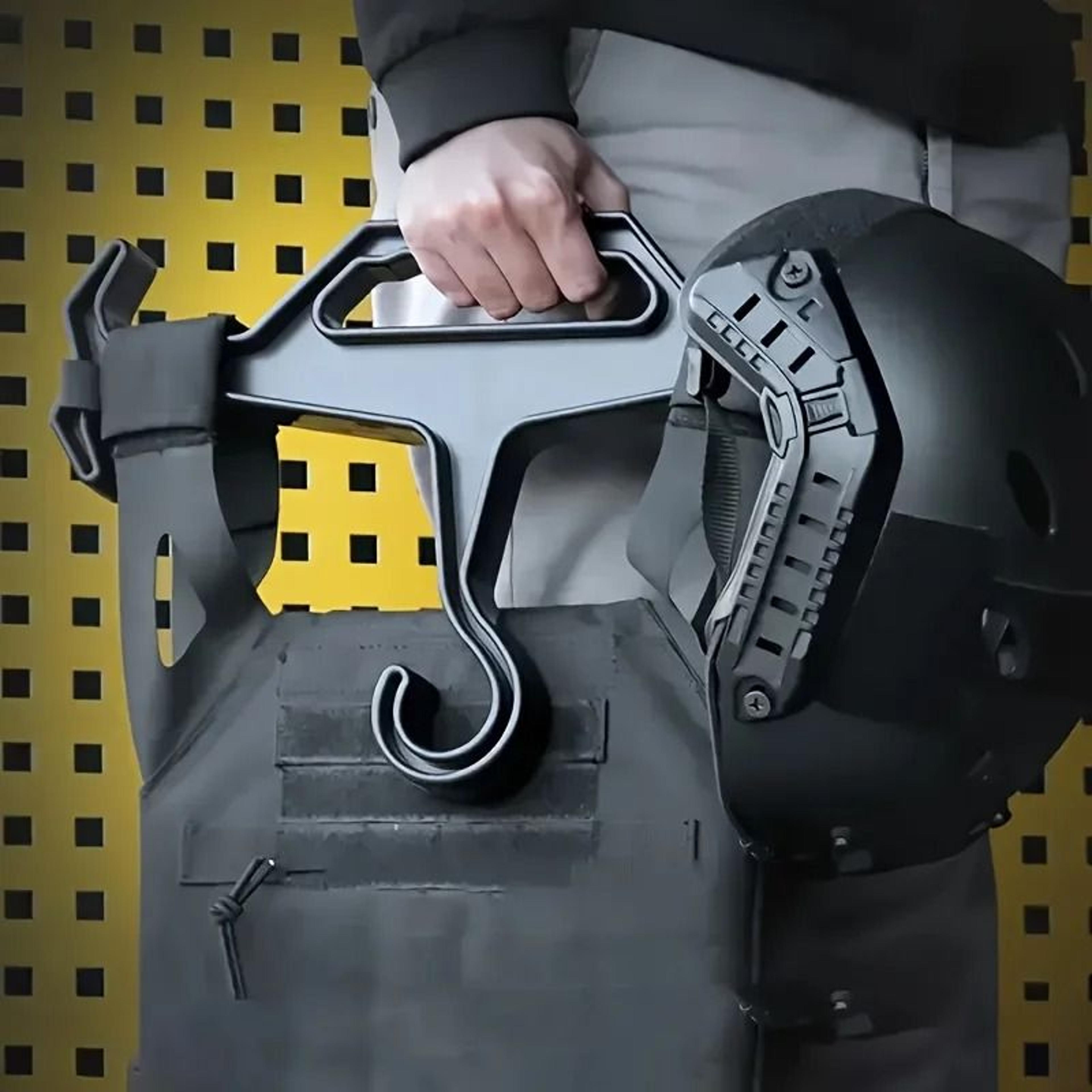 heavy-duty tactical gear display rack & wetsuit hanger with multiple hooks