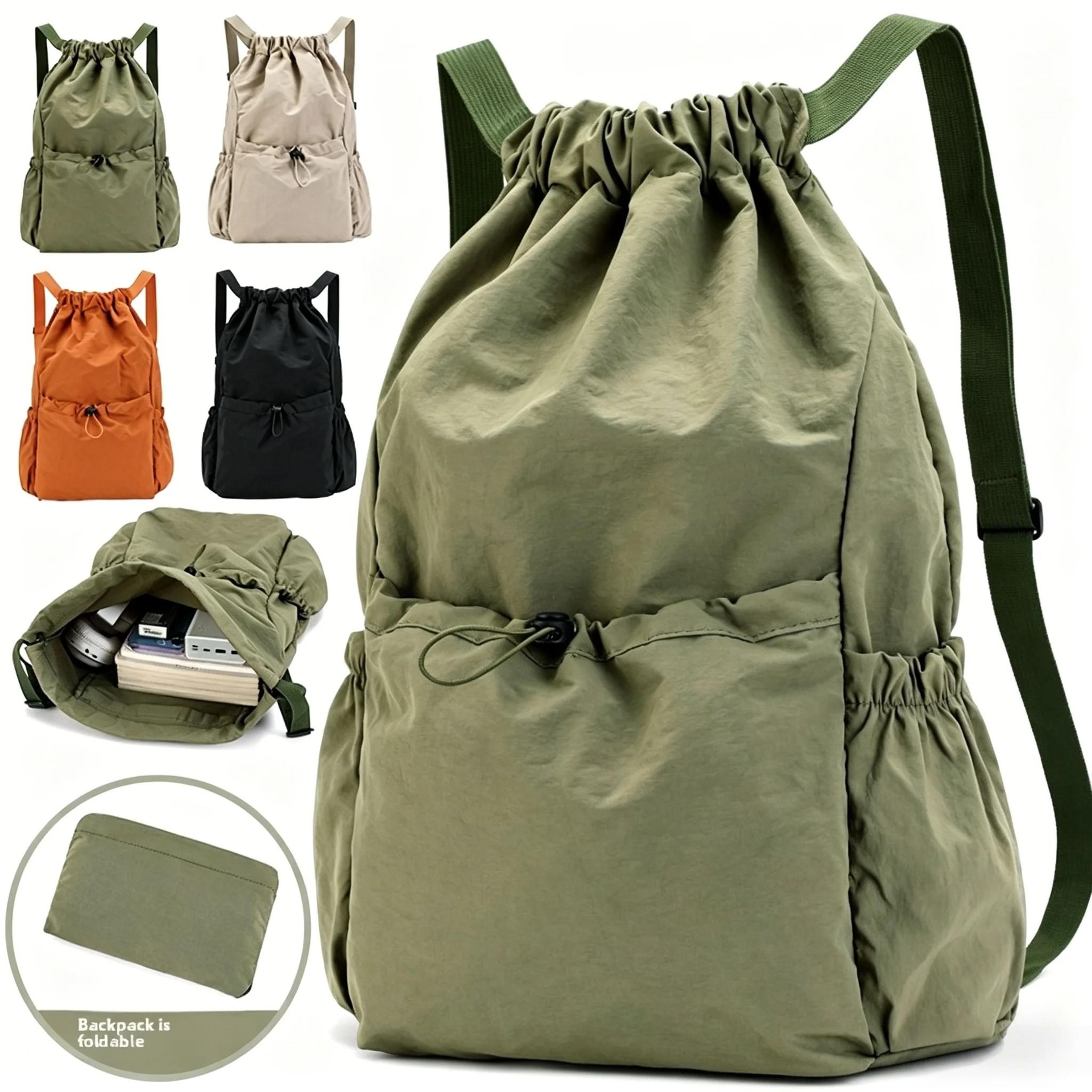 fashionable lightweight drawstring backpack (large-capacity waterproof sports & travel bag)