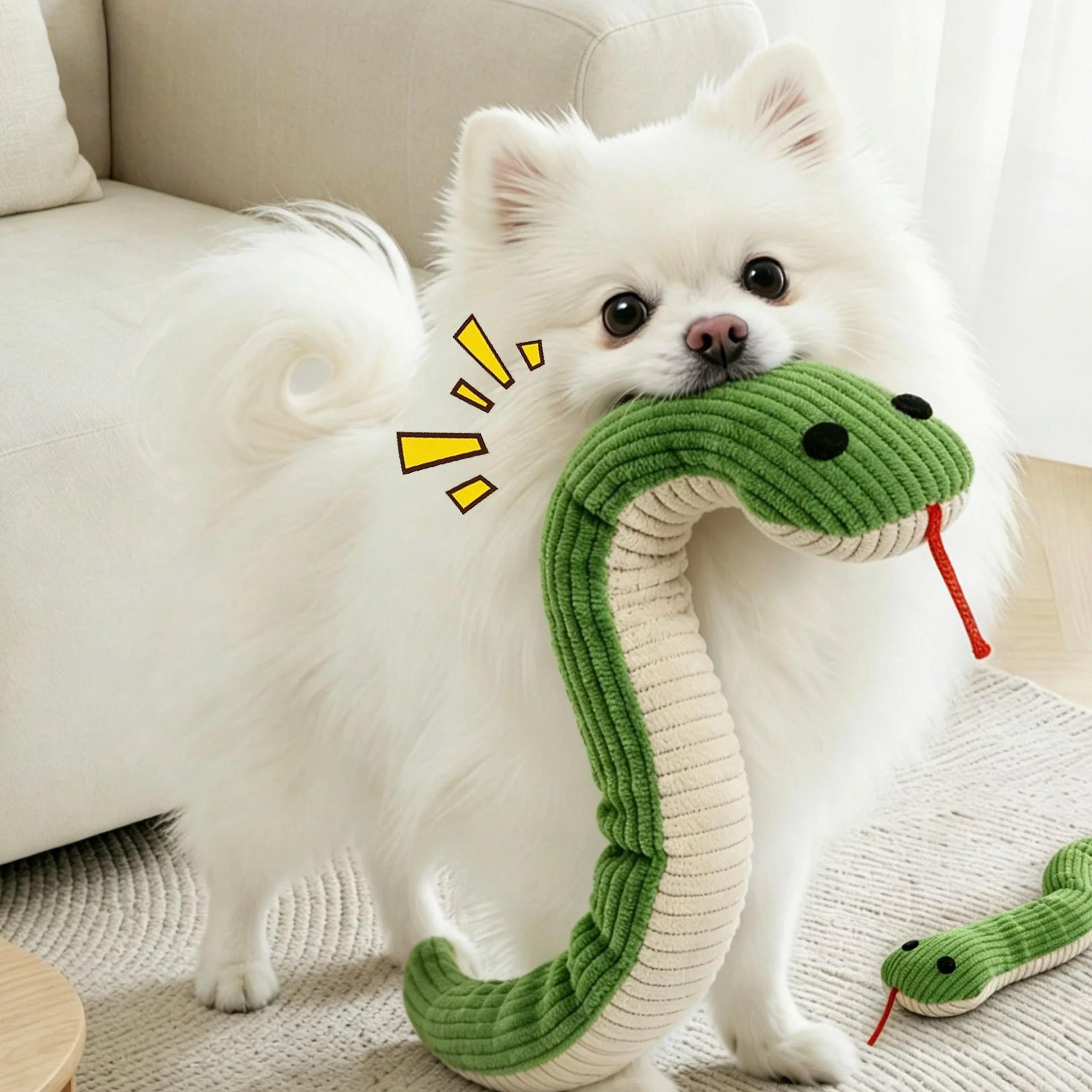 interactive snake dog & cat toy with crinkle paper & squeaker