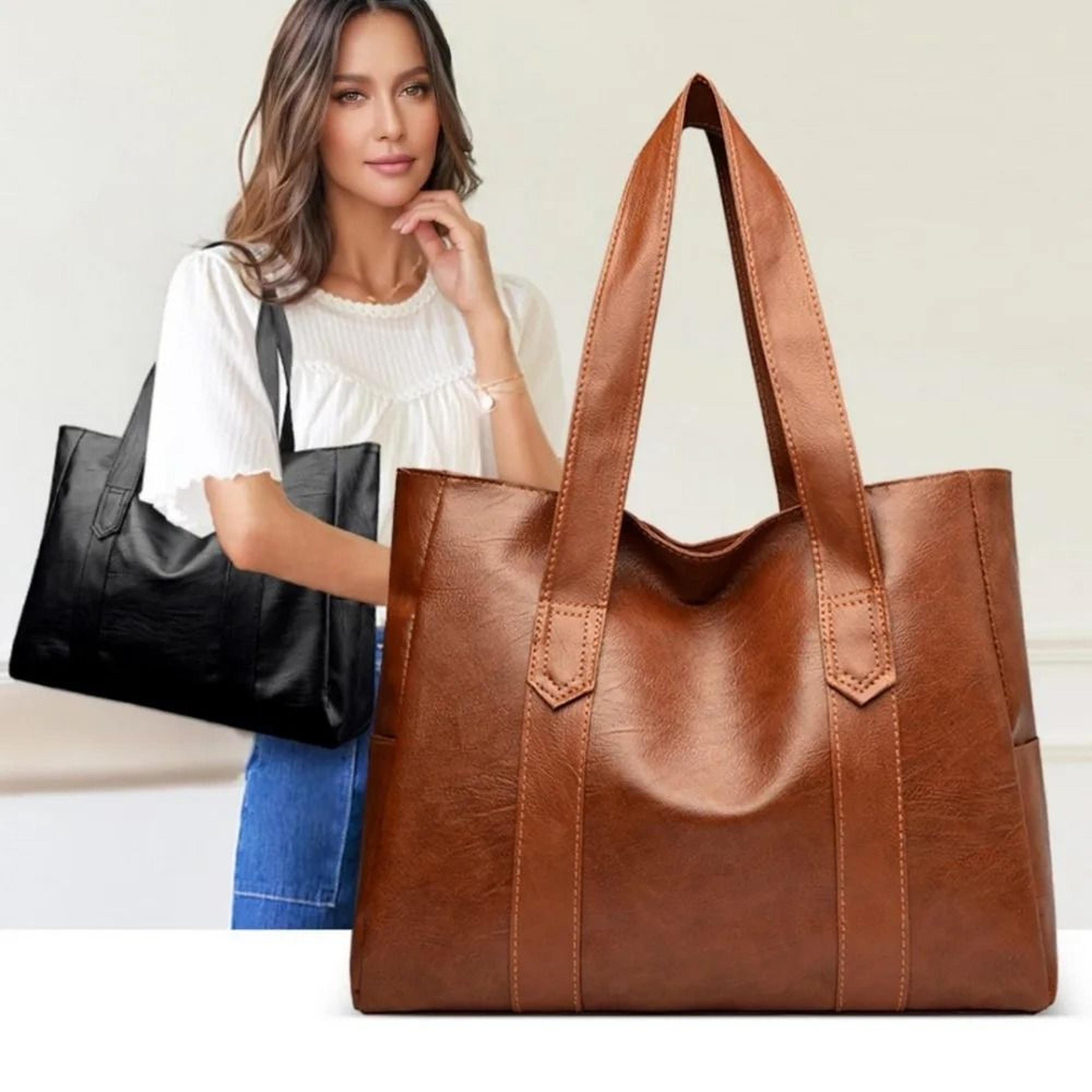fashionable women's leather handbag & spacious multifunctional shoulder bag
