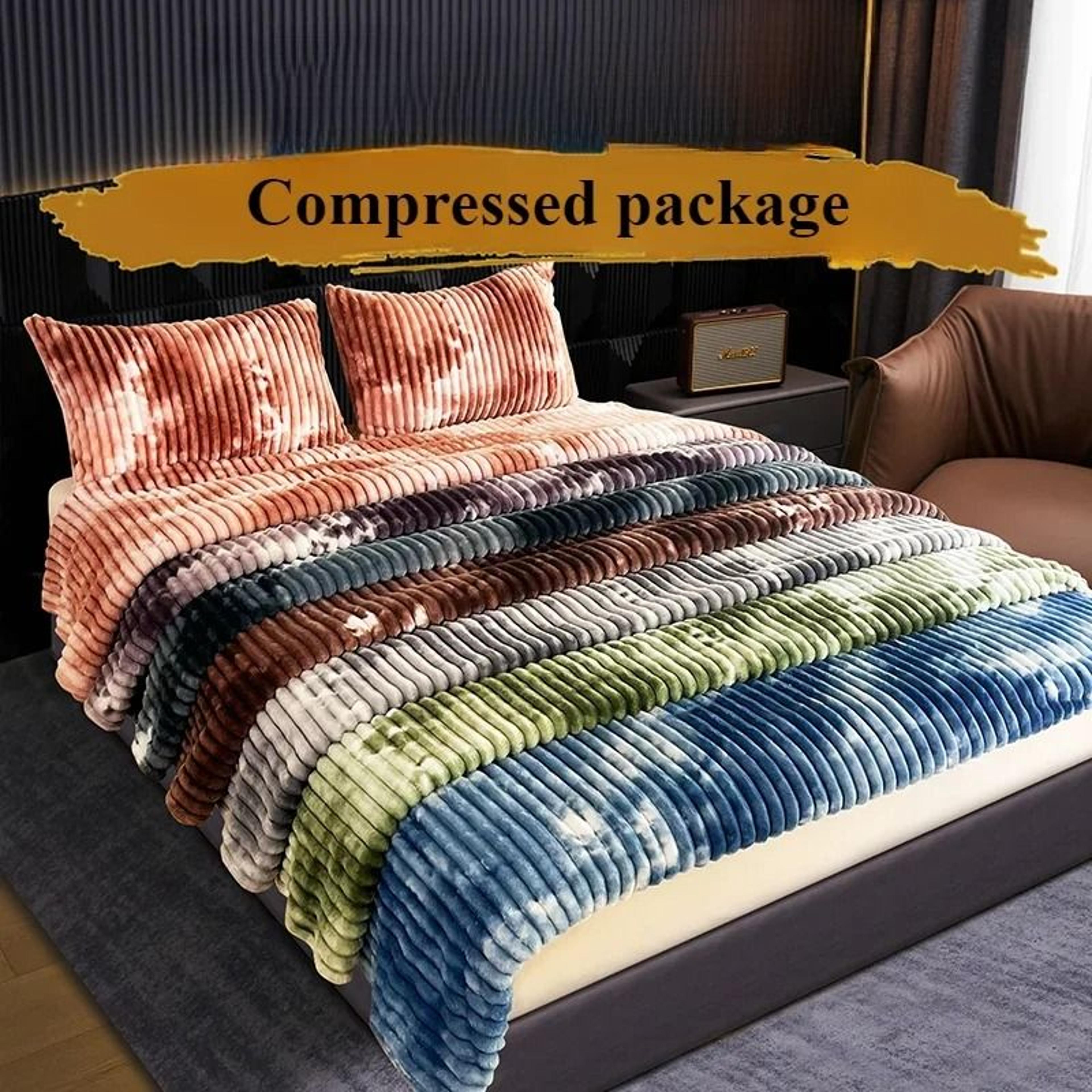 tie-dye plush flannel fleece throw blanket (thick warm bed & sofa coverlet)