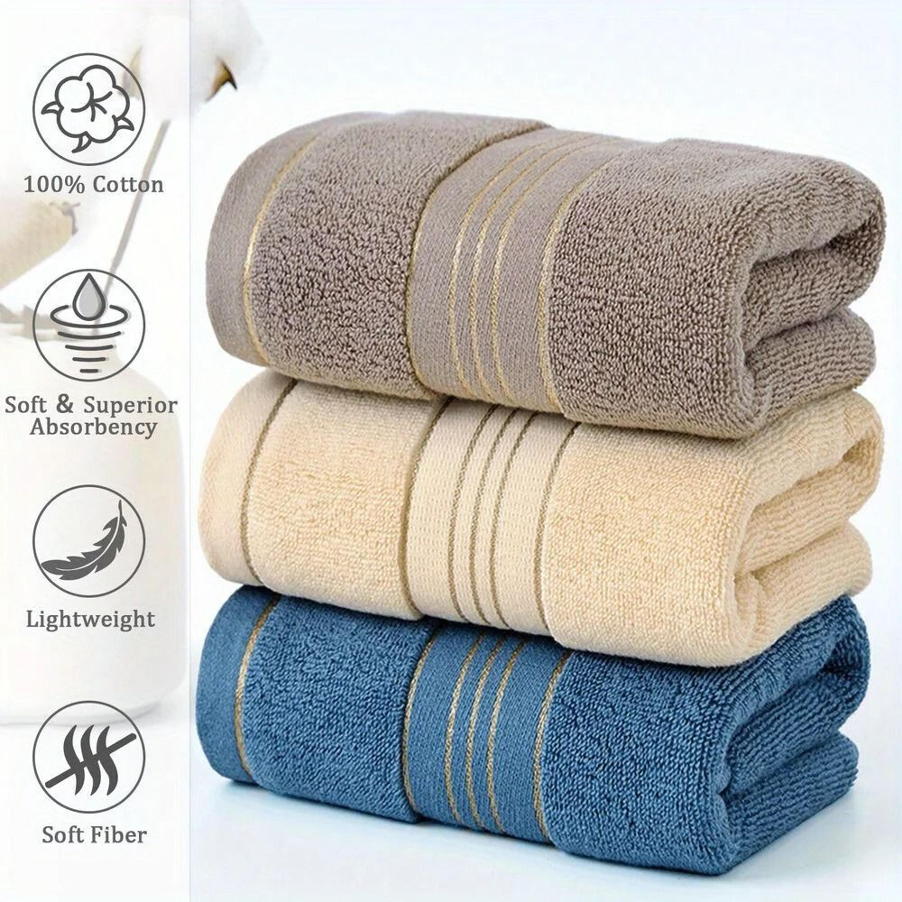100% pure cotton quick-dry bath towel (32x72cm soft absorbent hand towel)