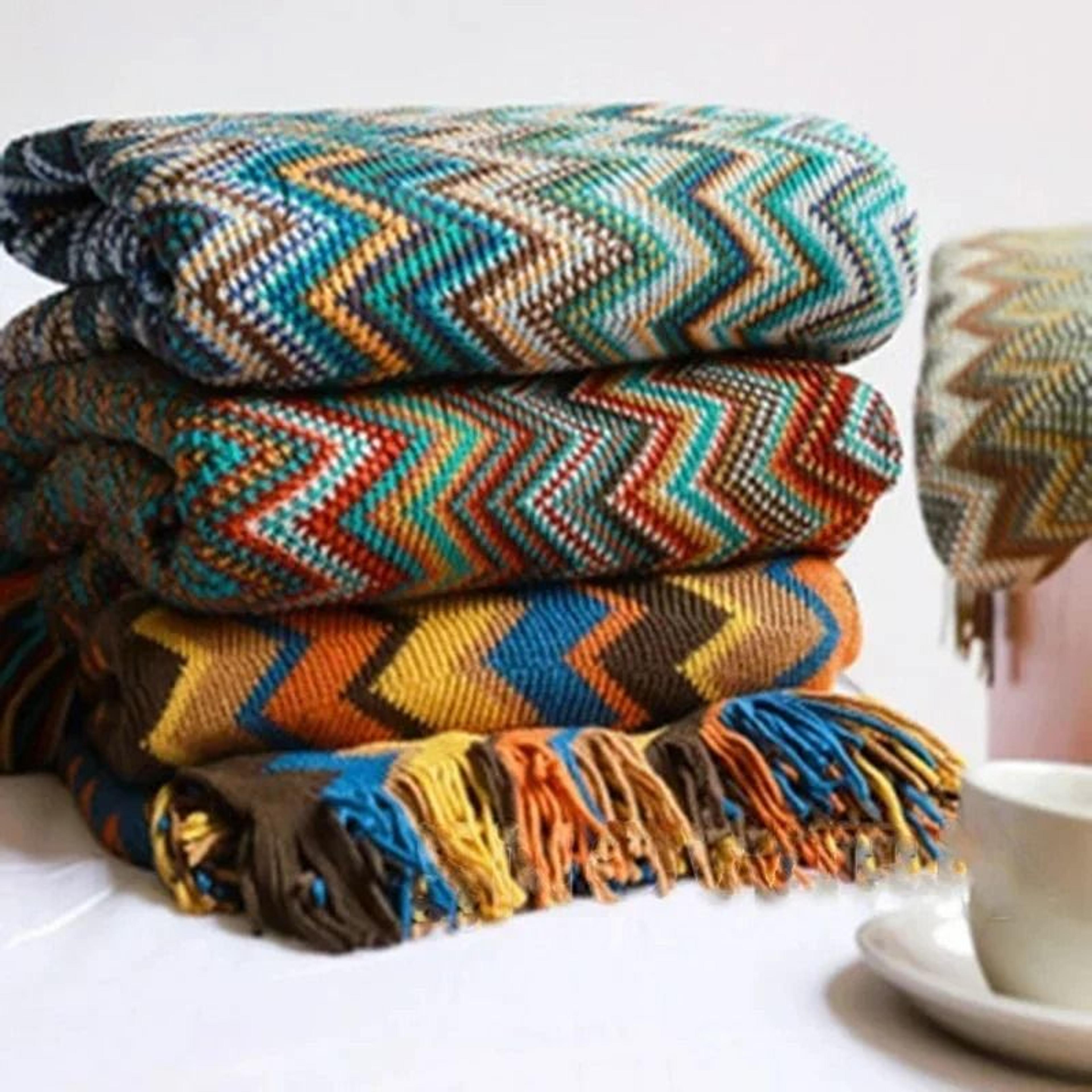 boho geometry aztec ethnic blanket (sofa slipcover, wall hanging tapestry & throw)