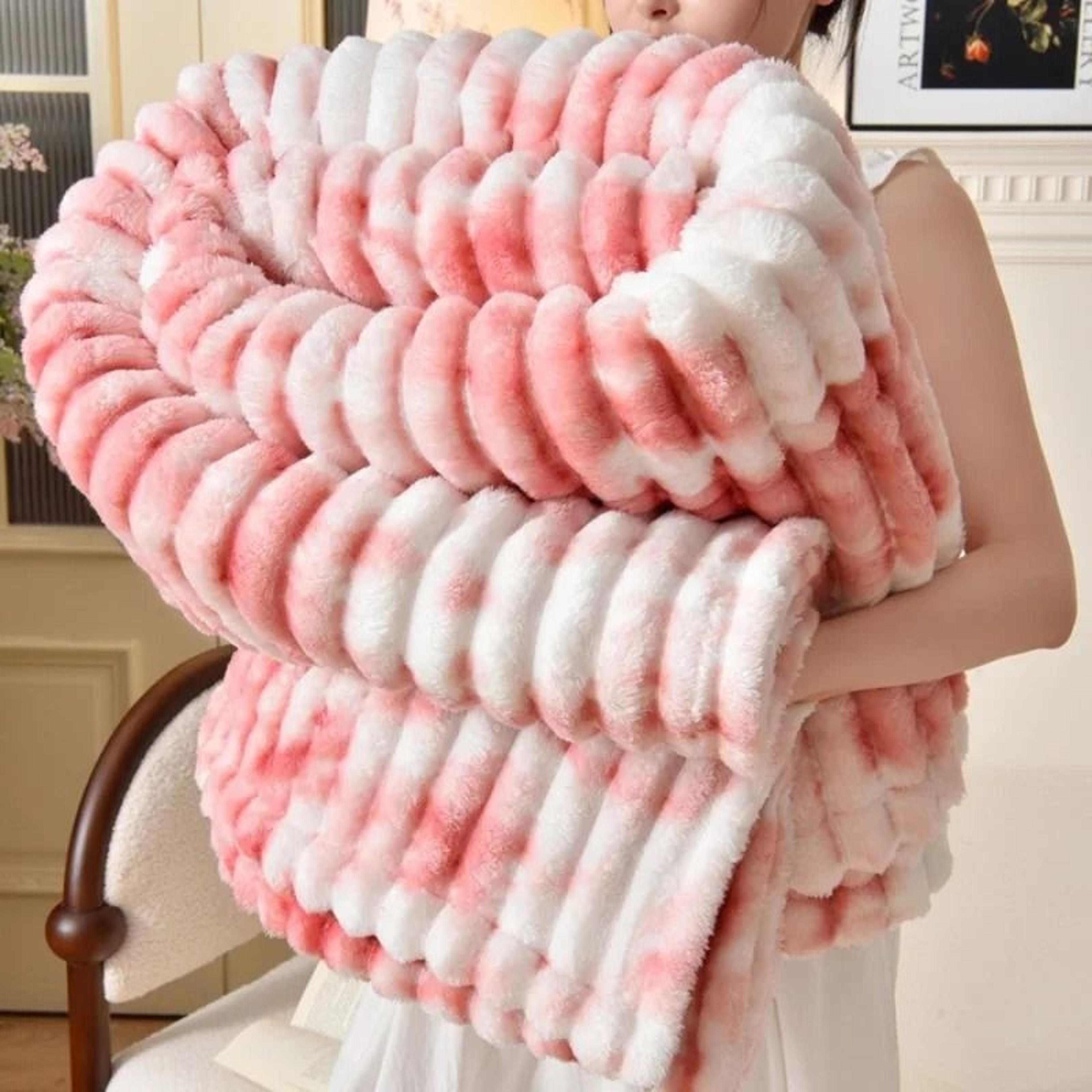 gradient color soft plush flannel blanket (spring & autumn warm bed & sofa throw)