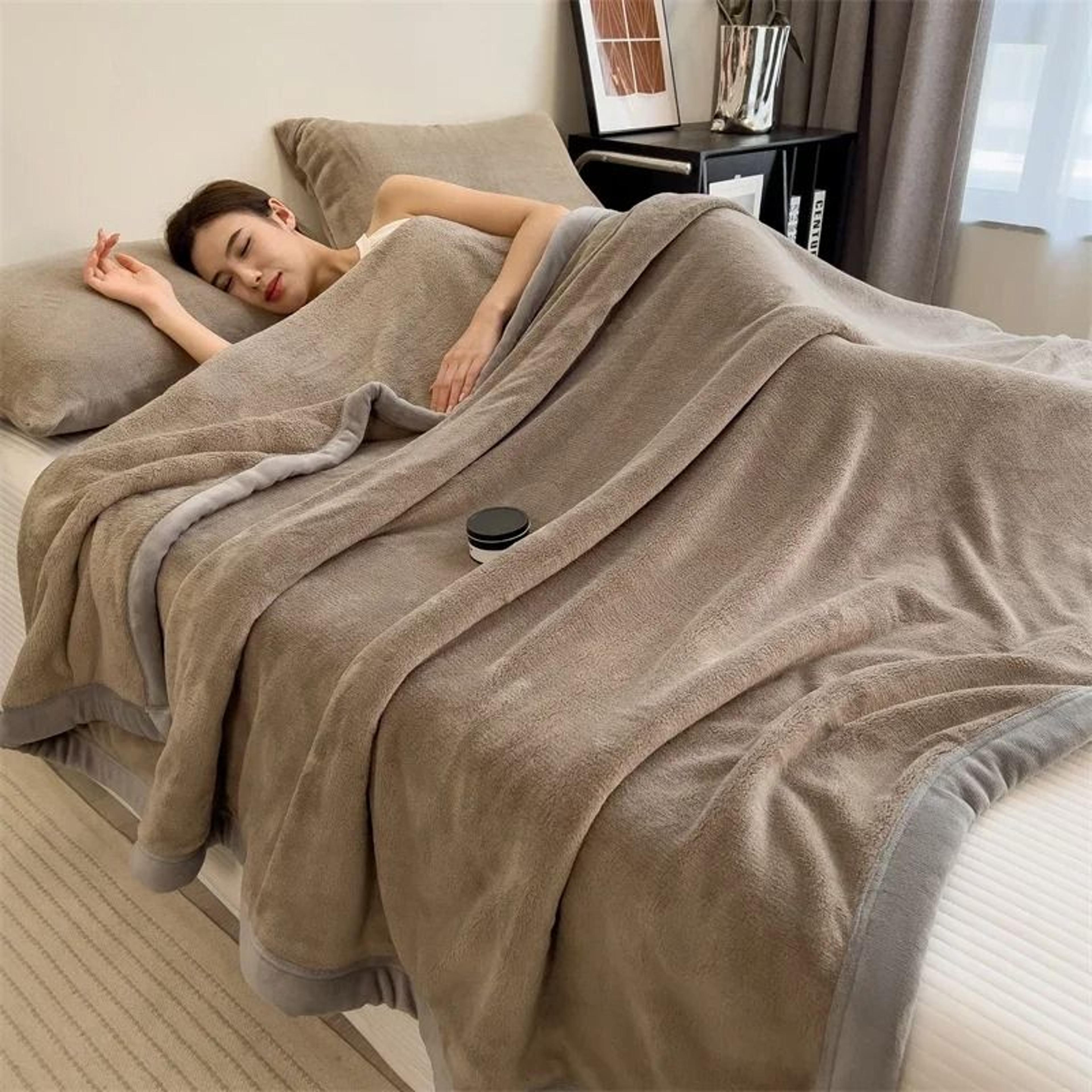 double layer thick milk velvet warm blanket (autumn winter plush bed & sofa throw)