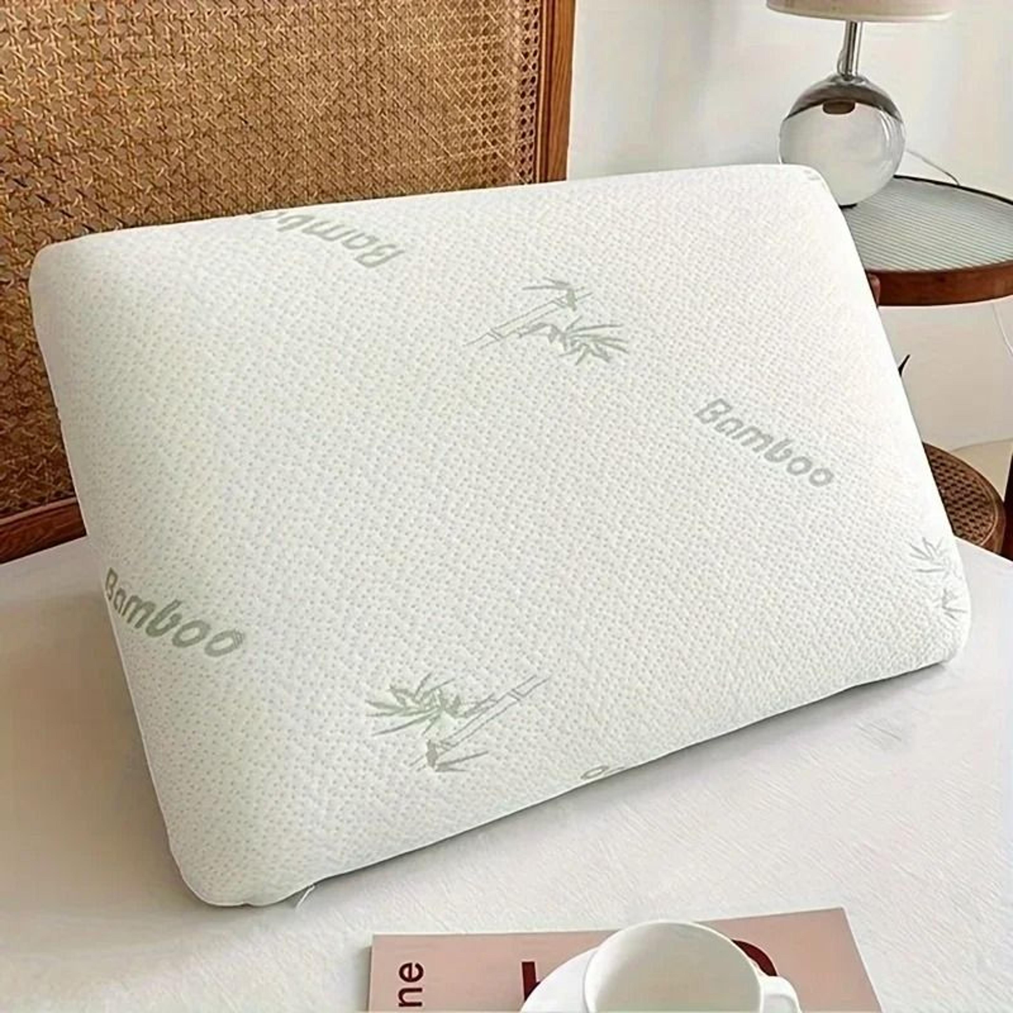 slow rebound bamboo fiber bread memory foam pillow (ergonomic cervical spine neck support pillow)
