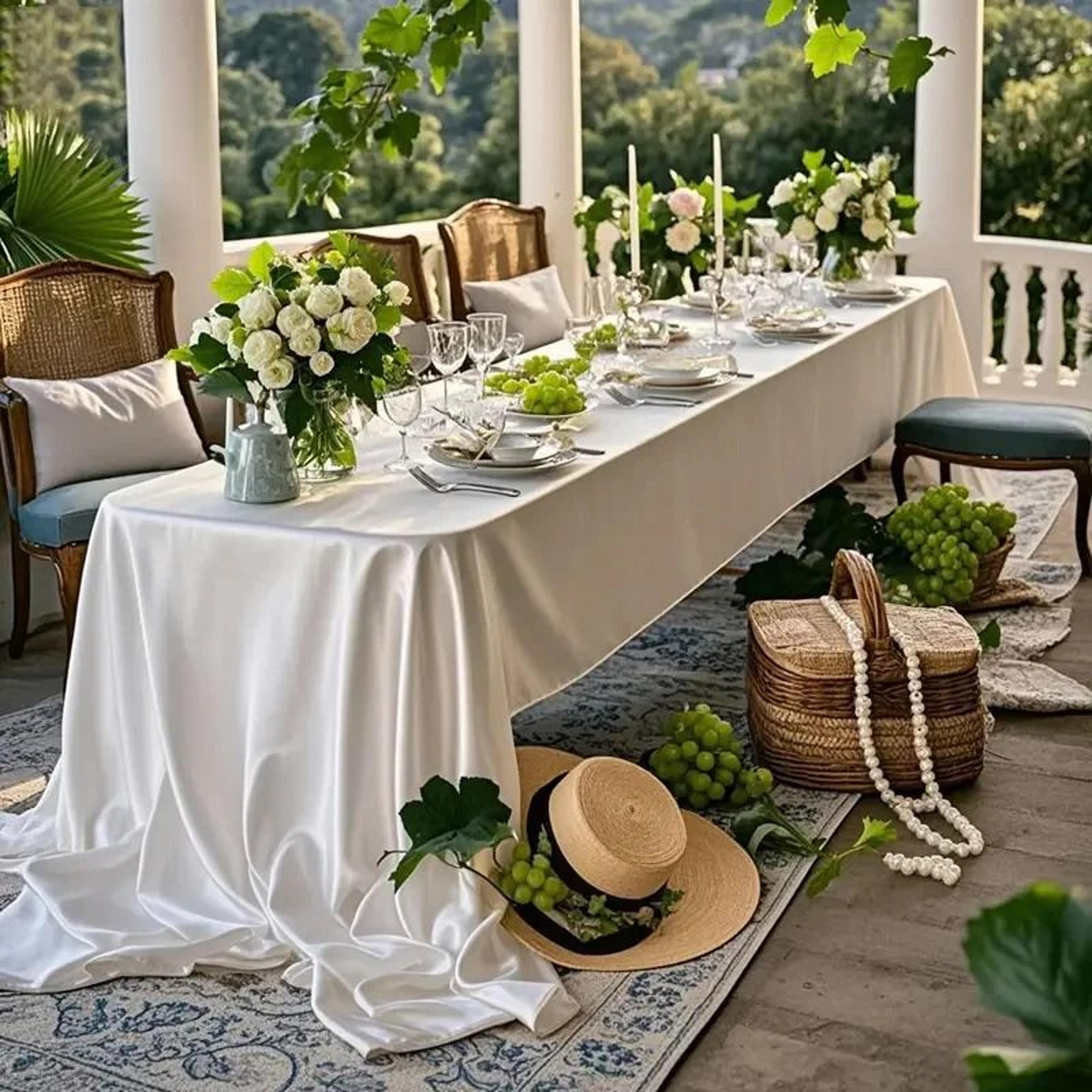 silky soft satin rectangle tablecloth (lustrous decorative table cover for weddings, banquets & parties)