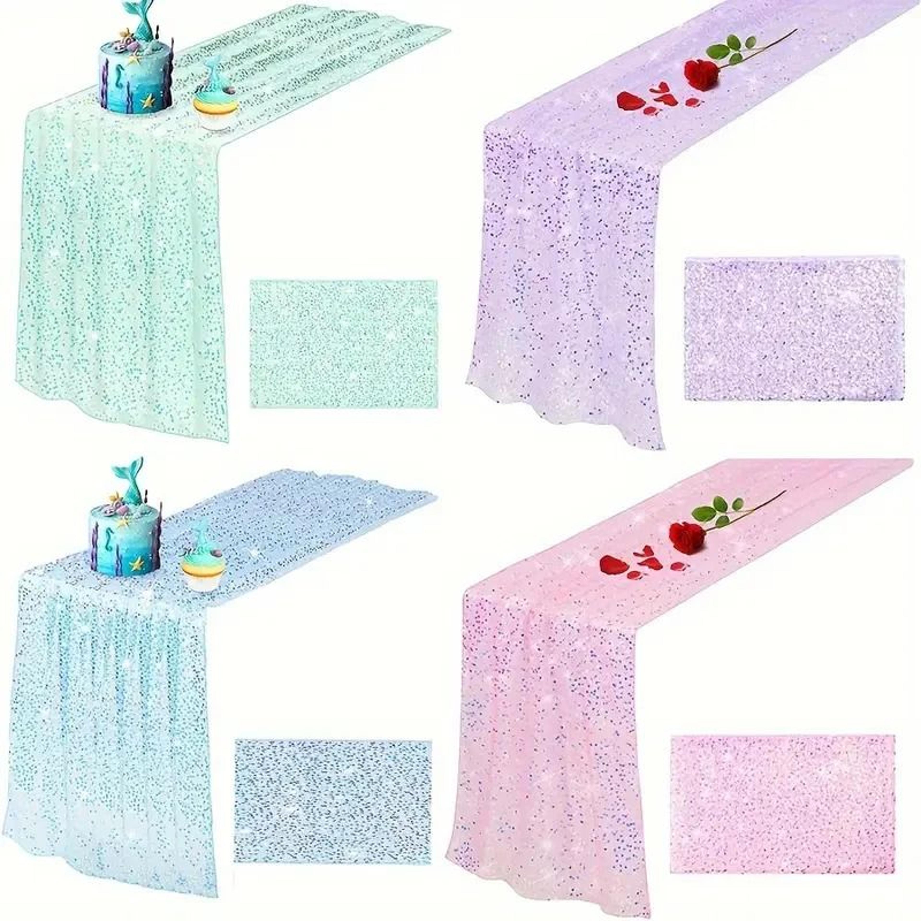 iridescent sequin table runner (sparkly mermaid accent for weddings & parties)