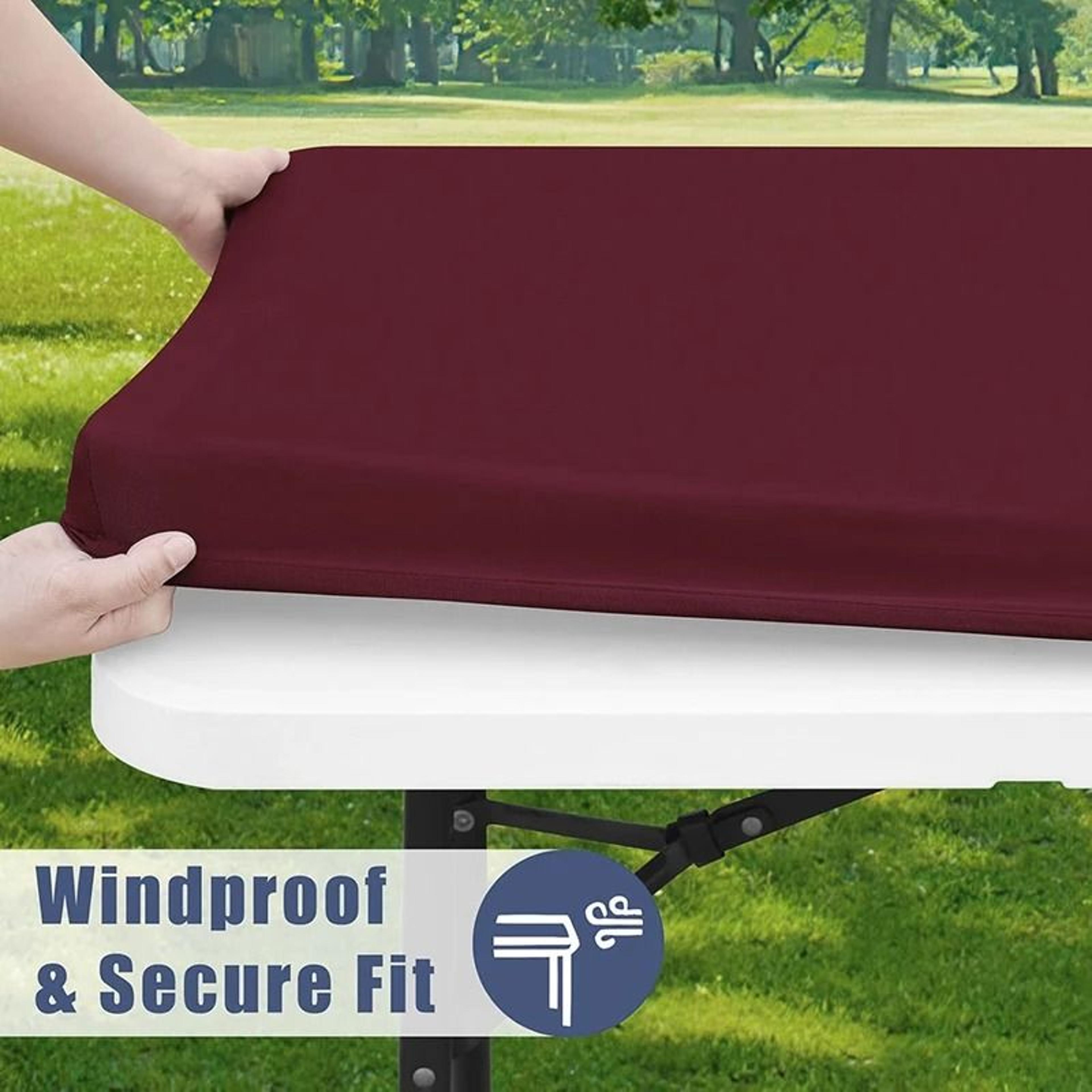 cocktail spandex elastic fitted tablecloth (stretch rectangular table cover for kitchen & weddings)