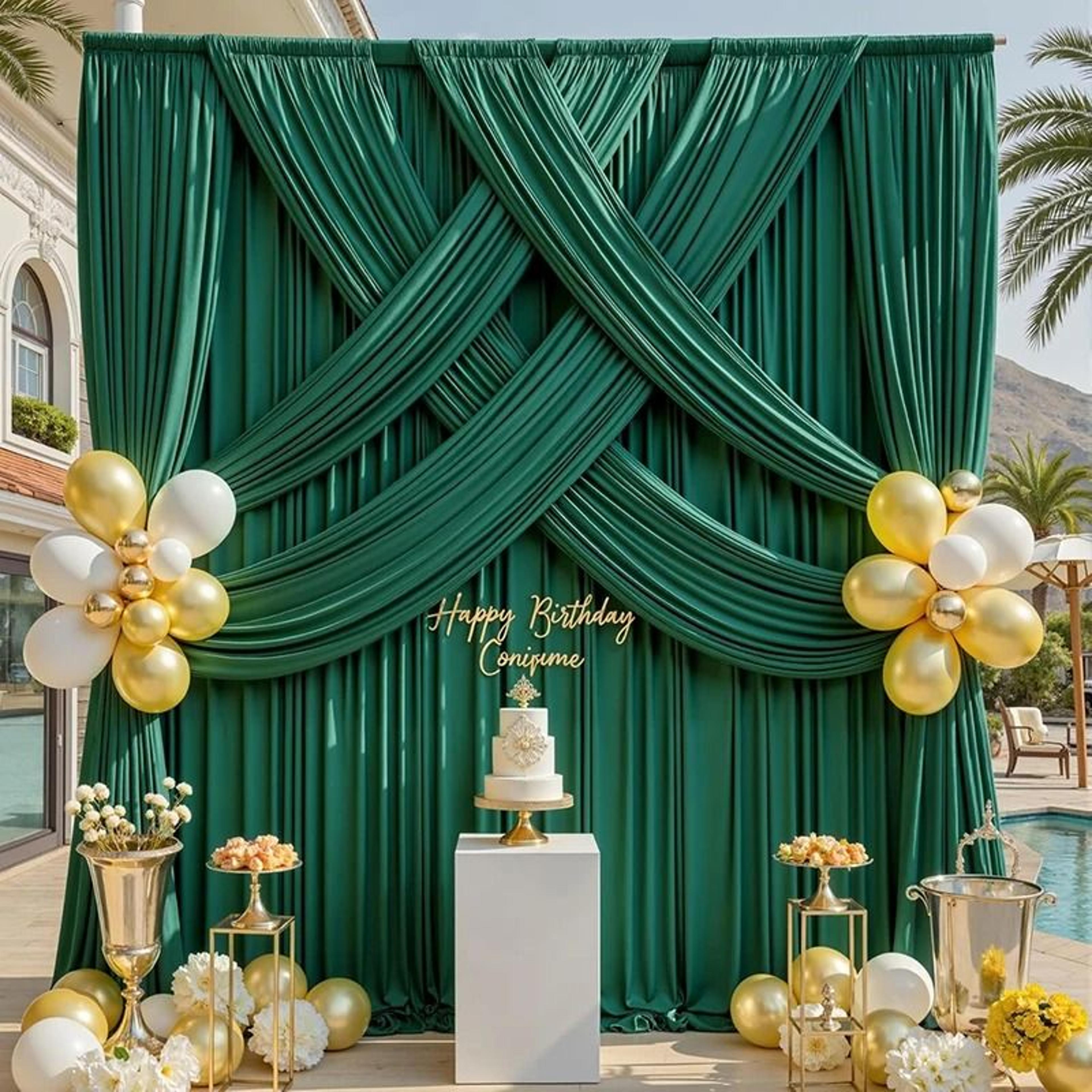 wrinkle free silky polyester backdrop curtains (ceiling & stage drapes for wedding & photography decor)