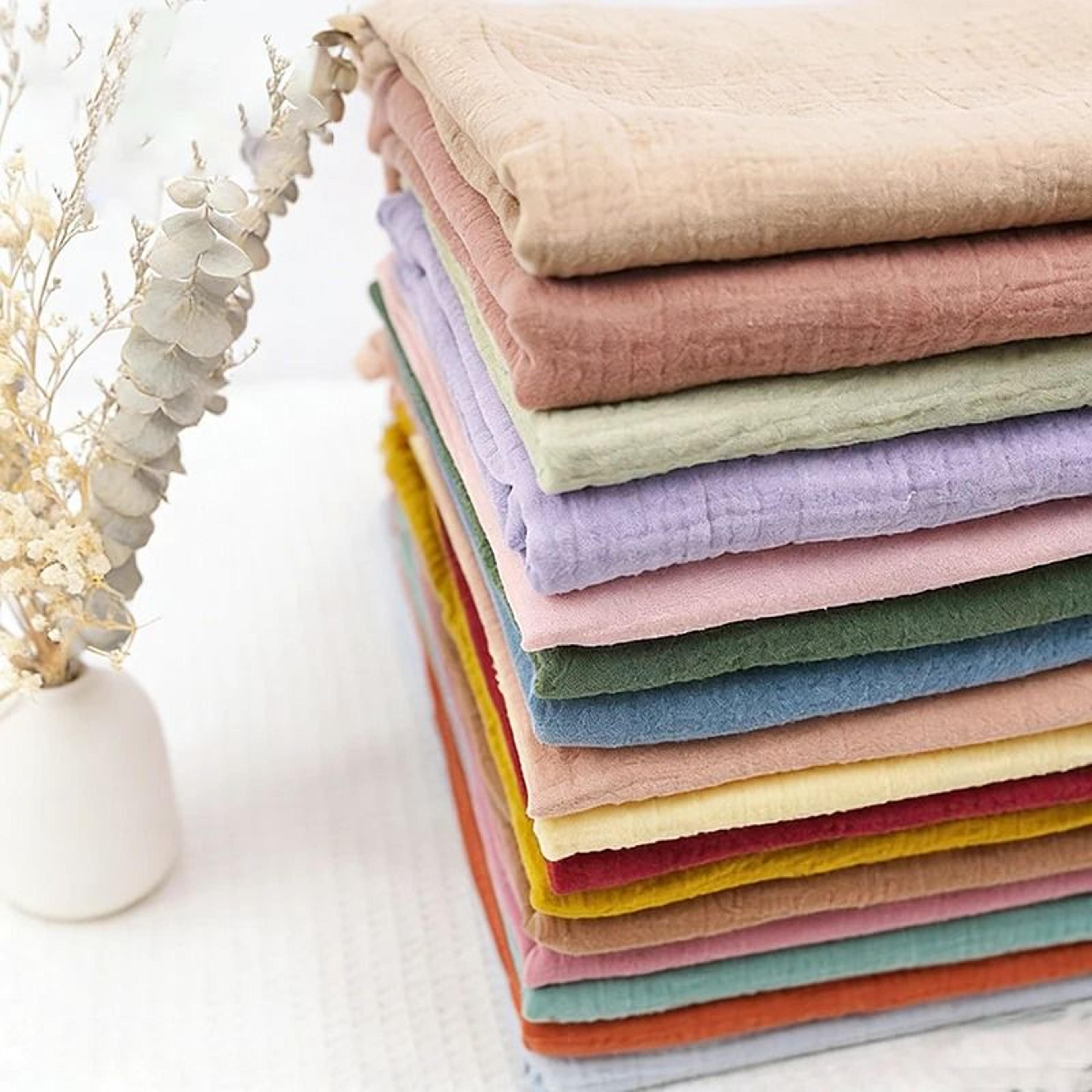 double gauze cotton muslin fabric by the meter (soft diy craft & sewing material for dresses & runners)