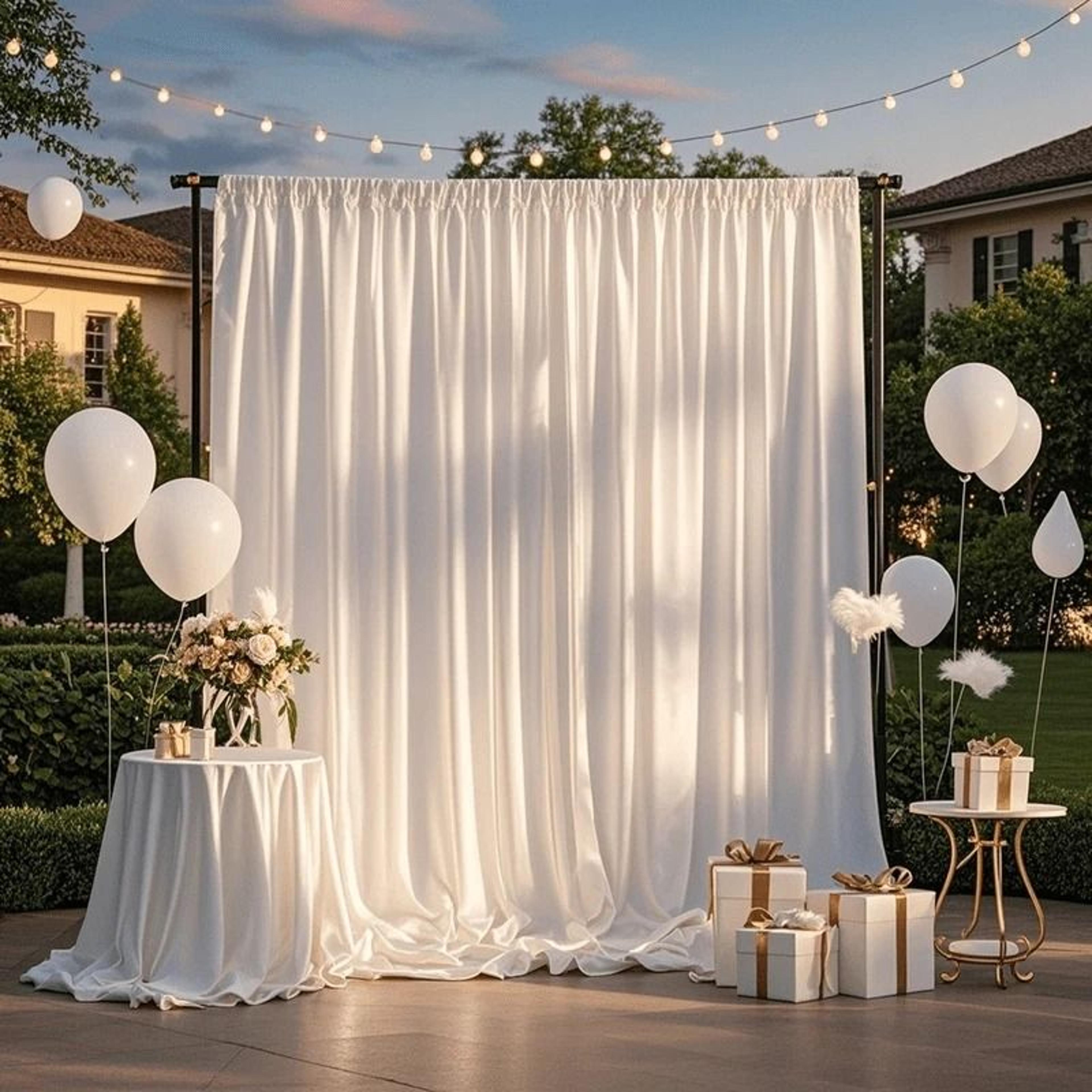 1 panel satin backdrop curtain (silky shimmer photo drape panel for wedding, prom & parties)